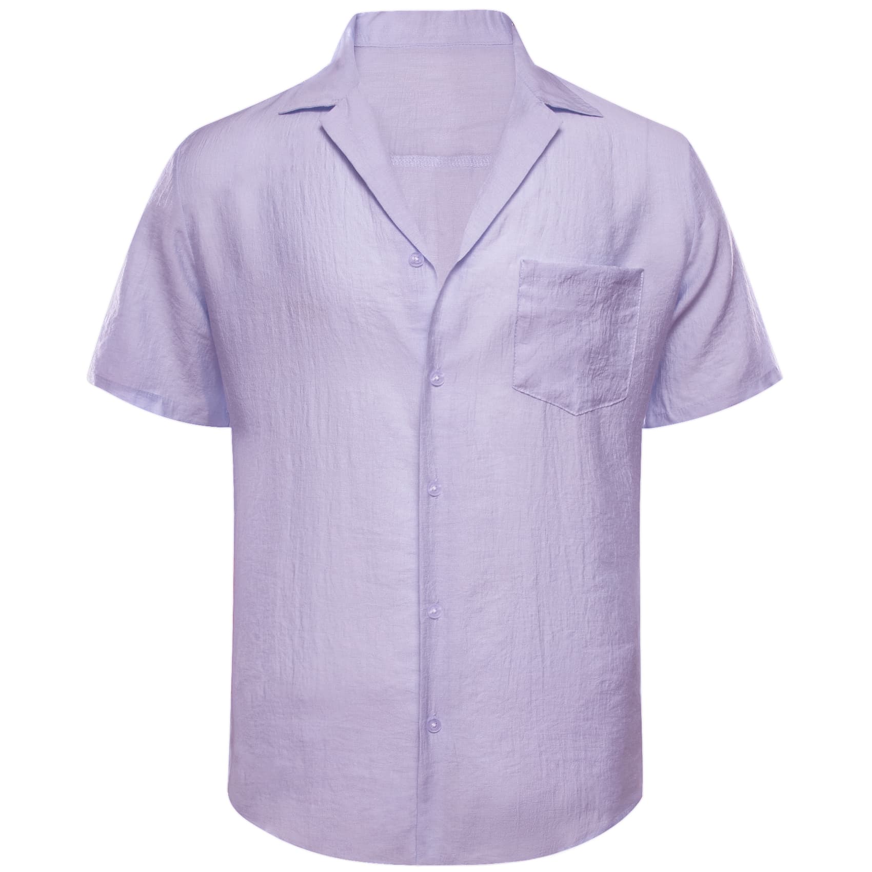 Barry Wang Thistle Purple Shirt Solid Short Sleeve Mens Dress Shirt