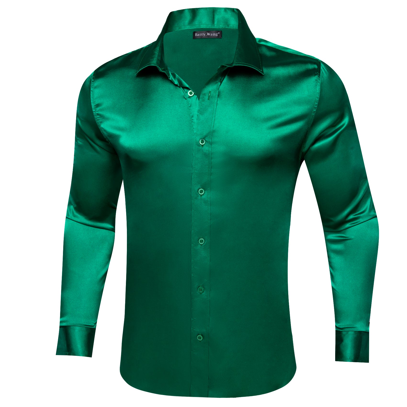 Dark green sale silk shirt mens