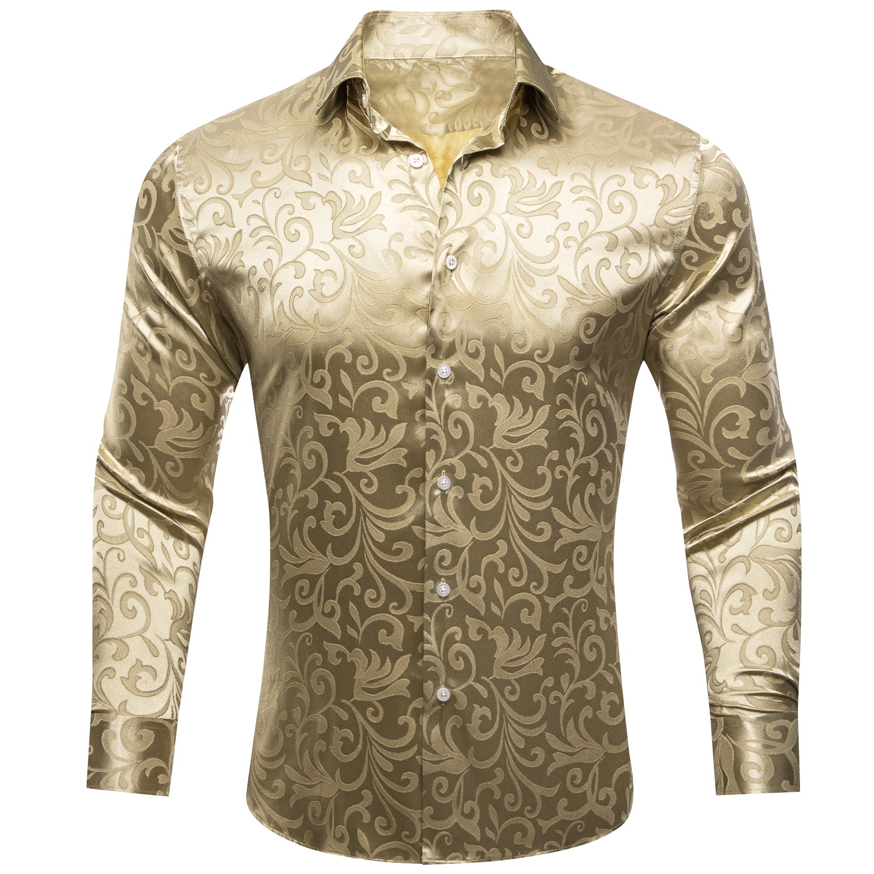 Barry.wang Button Down Shirt Jasmine Jacquard Floral Silk Men's Shirt