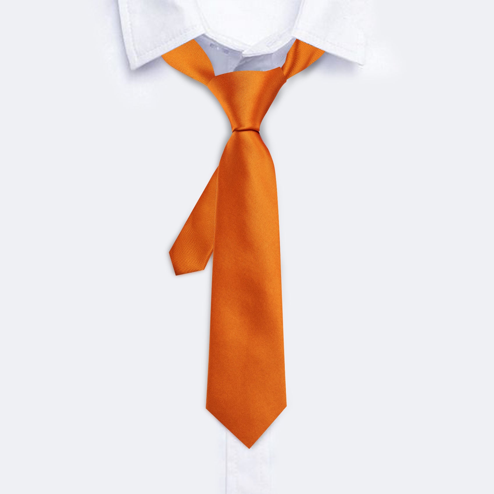 White shirt outlet orange tie