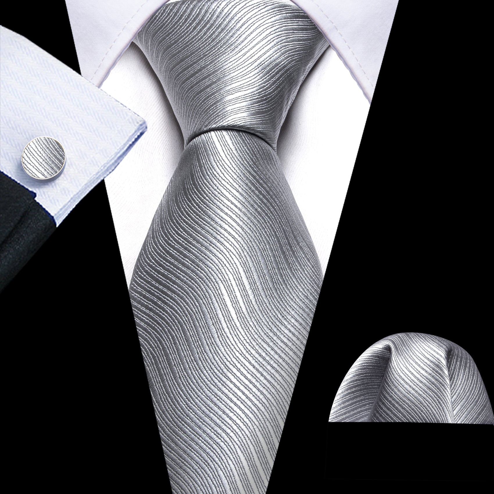 White shirt silver outlet tie