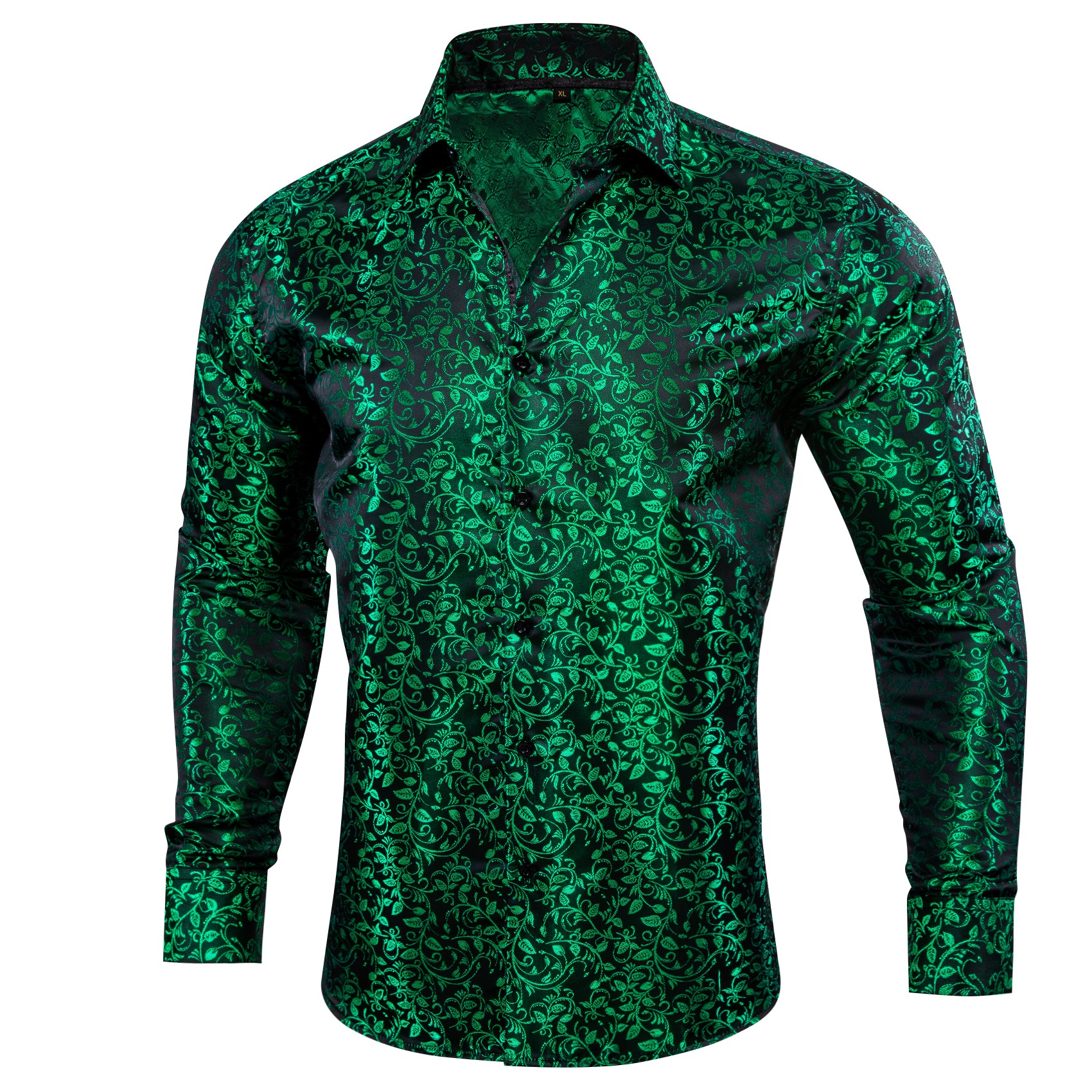 Luxury Imitate Silk Flower Transparent Shirt Men Floral Velvet Shirt Short  Sleeve See Through Button Up Shirt