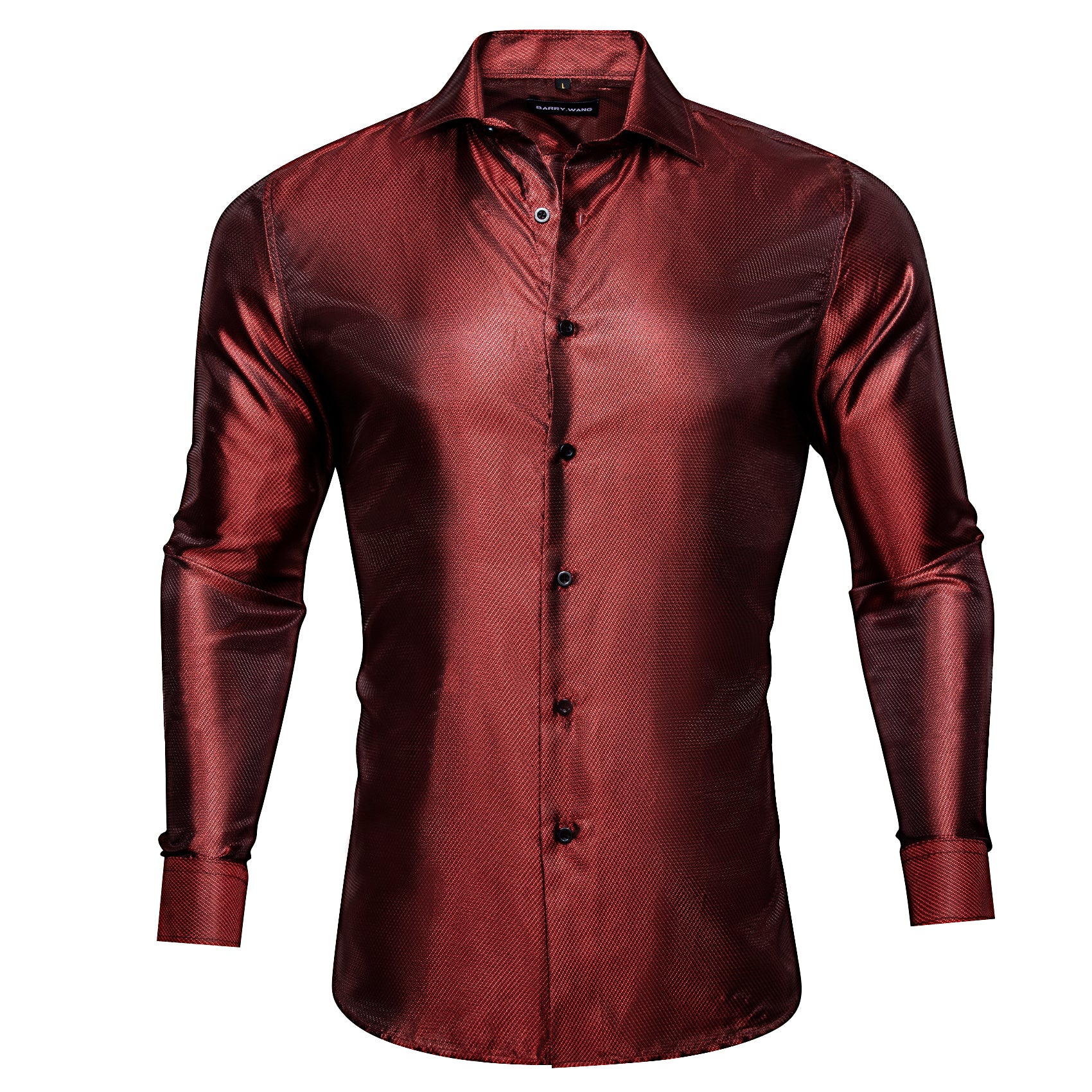 red silk dress shirt