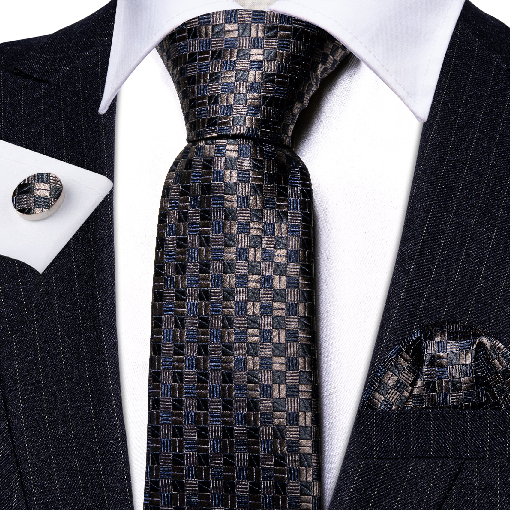 Striped Dior Oblique Tie Black, White and Gray Silk