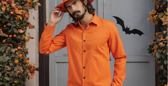 mens orange shirt