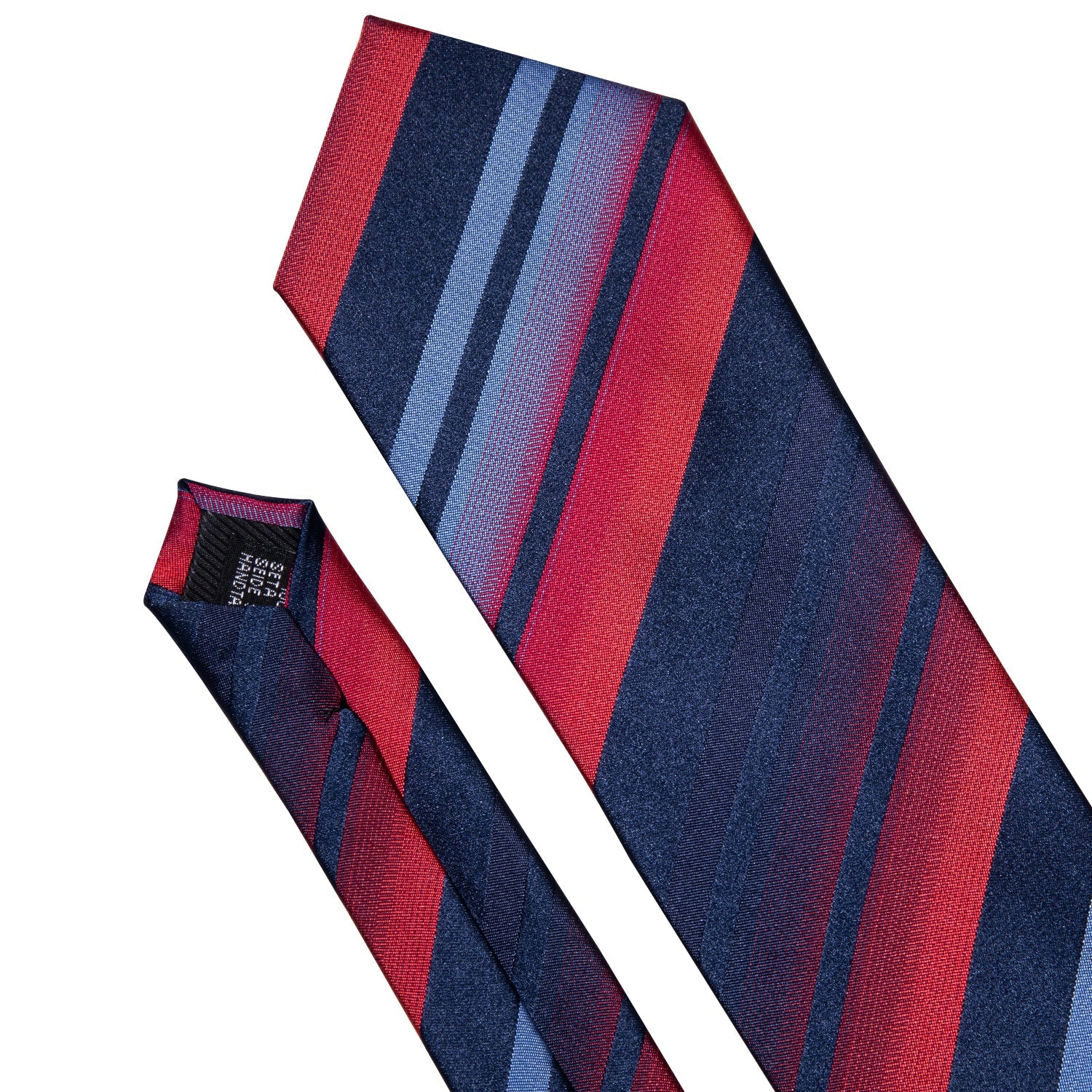 Barry Wang Single Necktie Blue Red Light Grey Stripes Men's Formal Tie