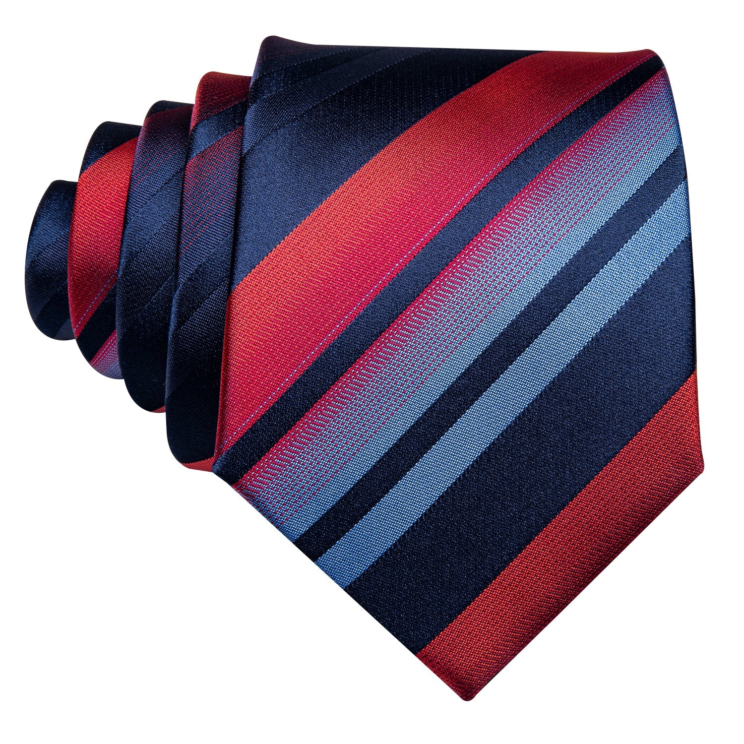 Barry Wang Single Necktie Blue Red Light Grey Stripes Men's Formal Tie