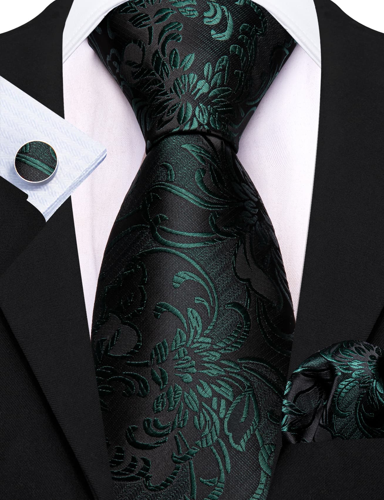 Black green necktie