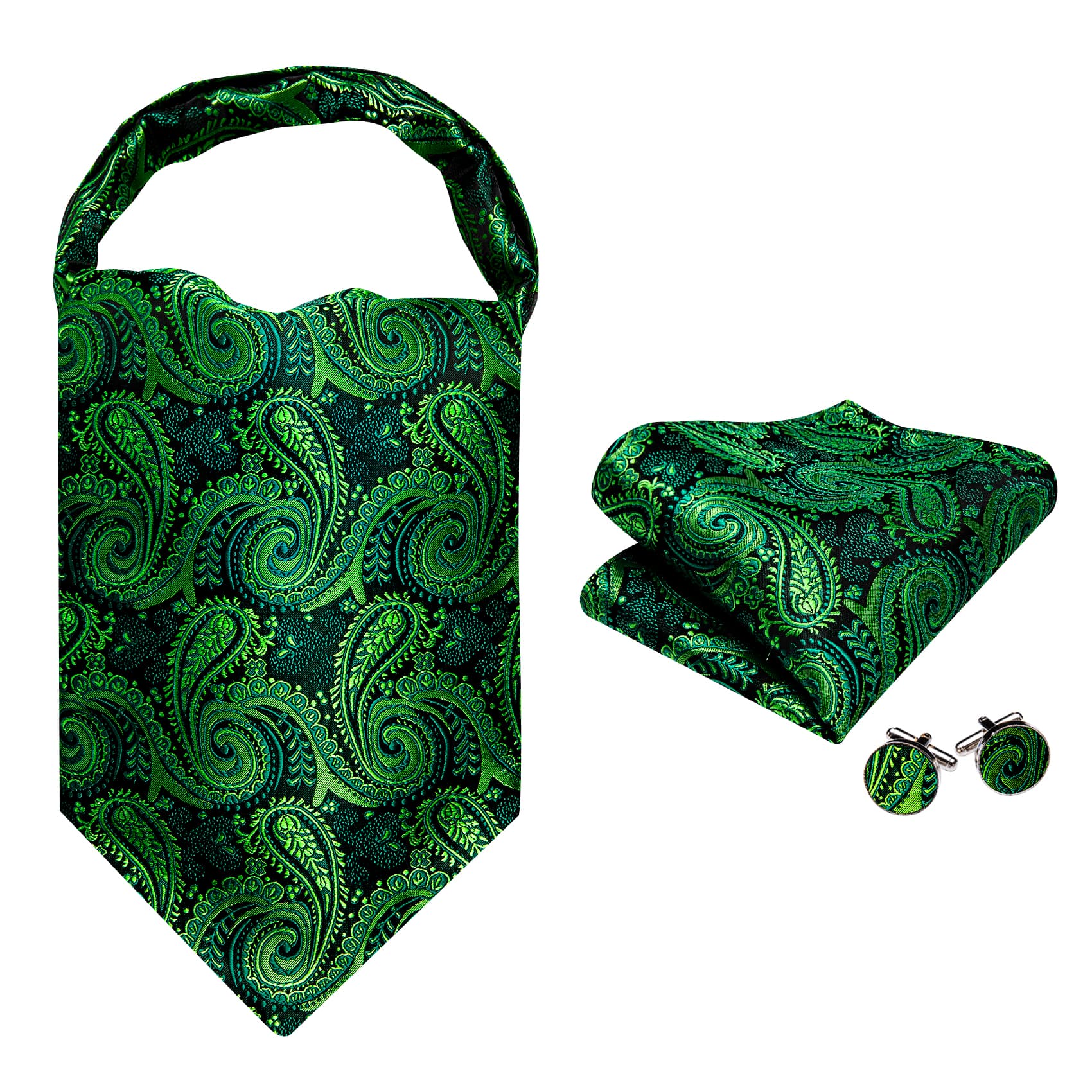 dark green tuxedo ascot tie