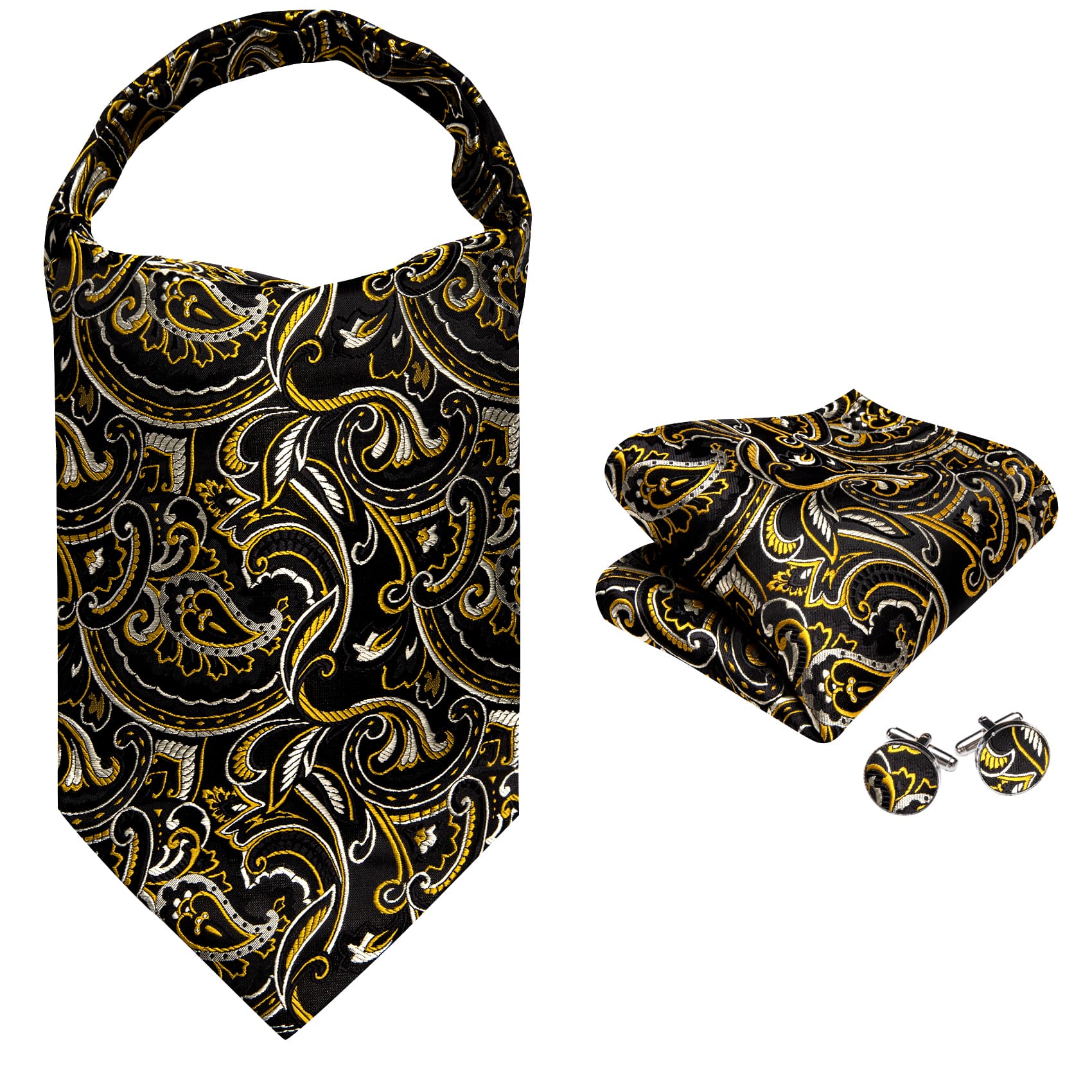 Black Yellow mens cravat