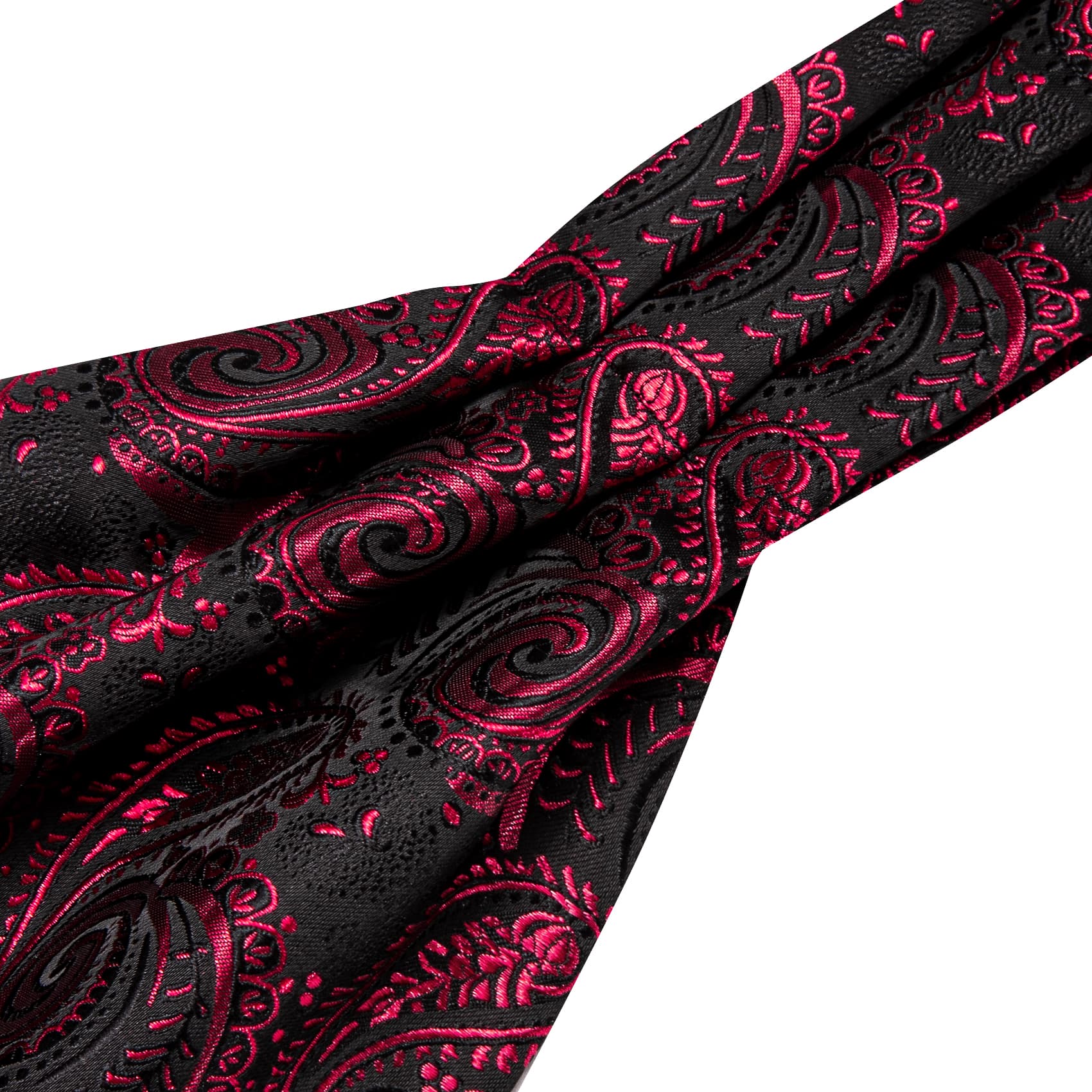 black red ascot  tie formal black ascot