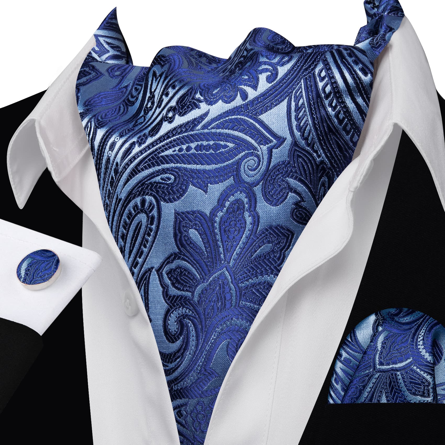 blue ascot tie