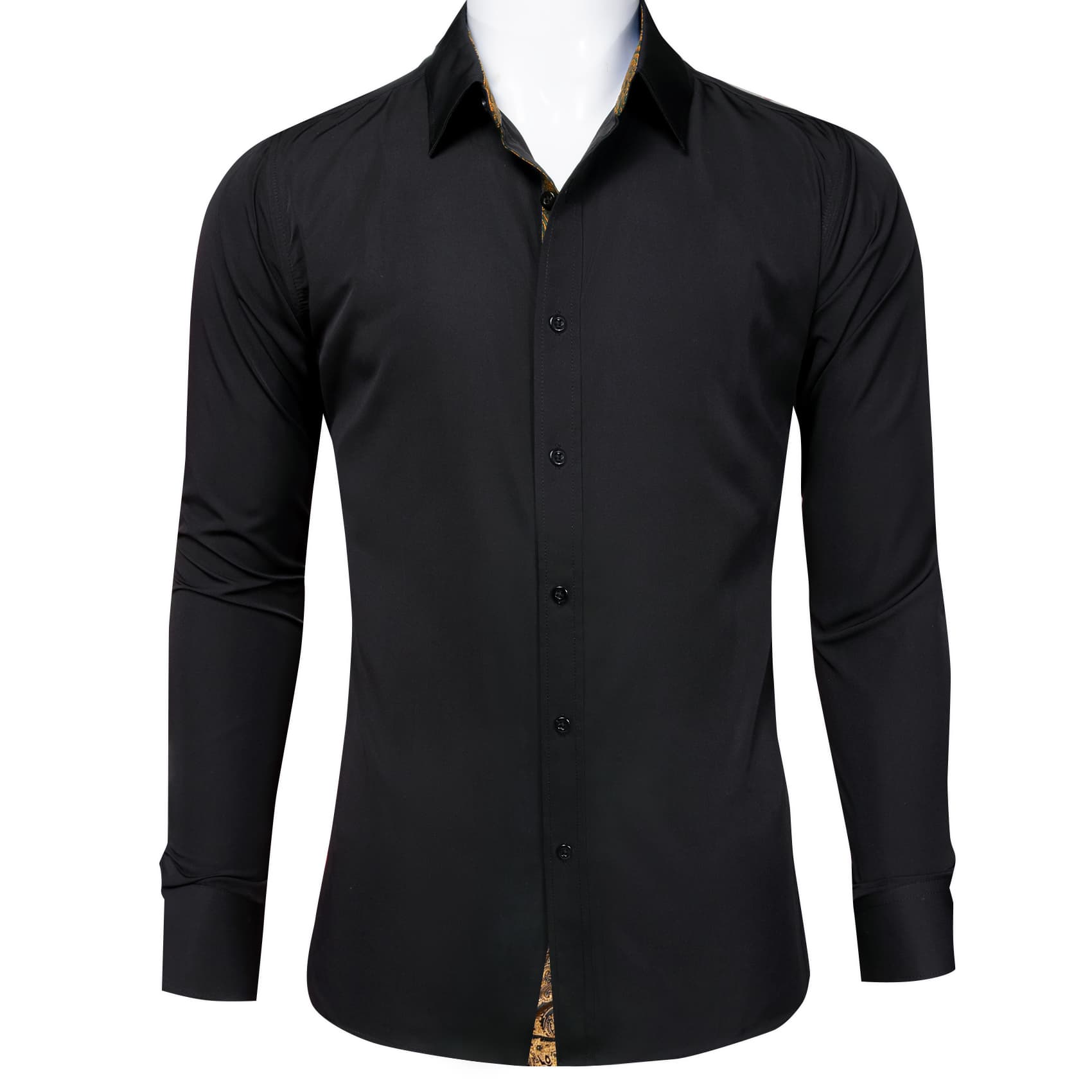 black and gold silk shirt