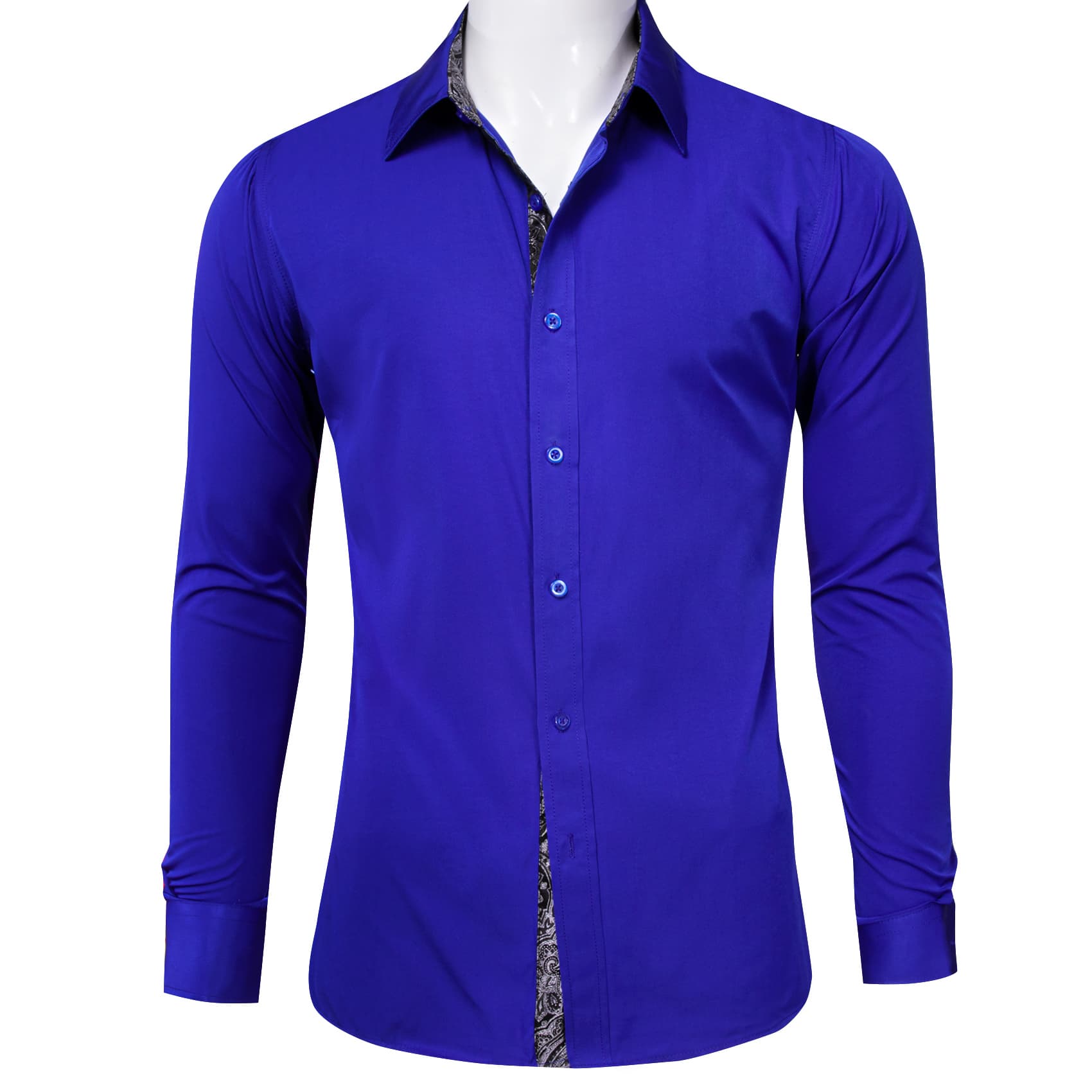 blue silk button up