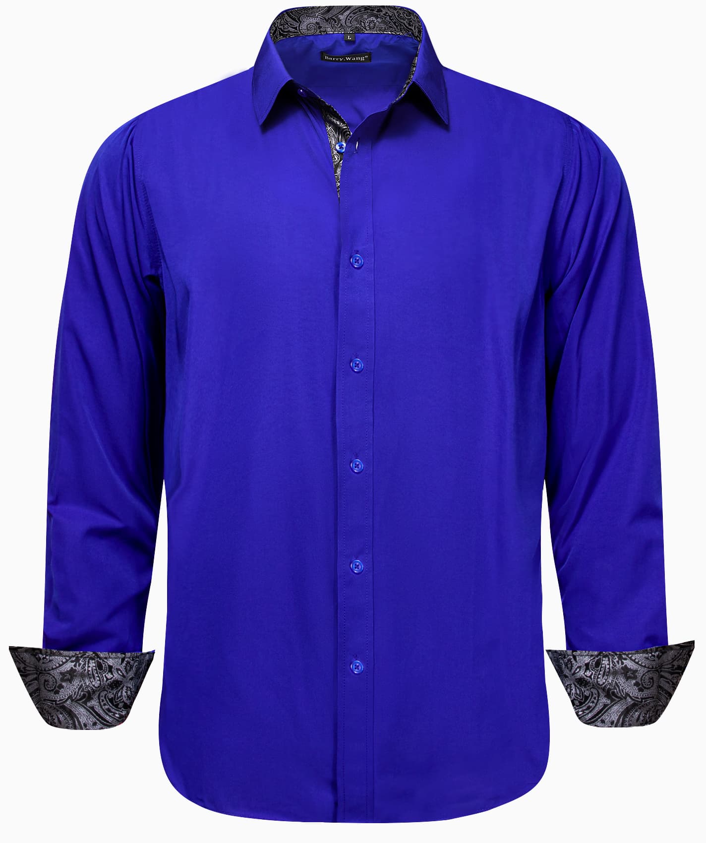 blue silk button down shirt