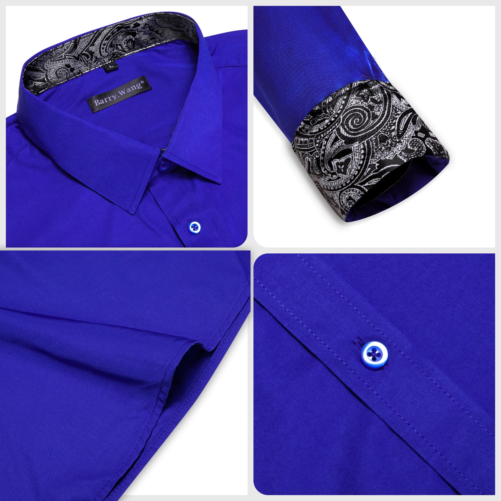 blue silk shirt men