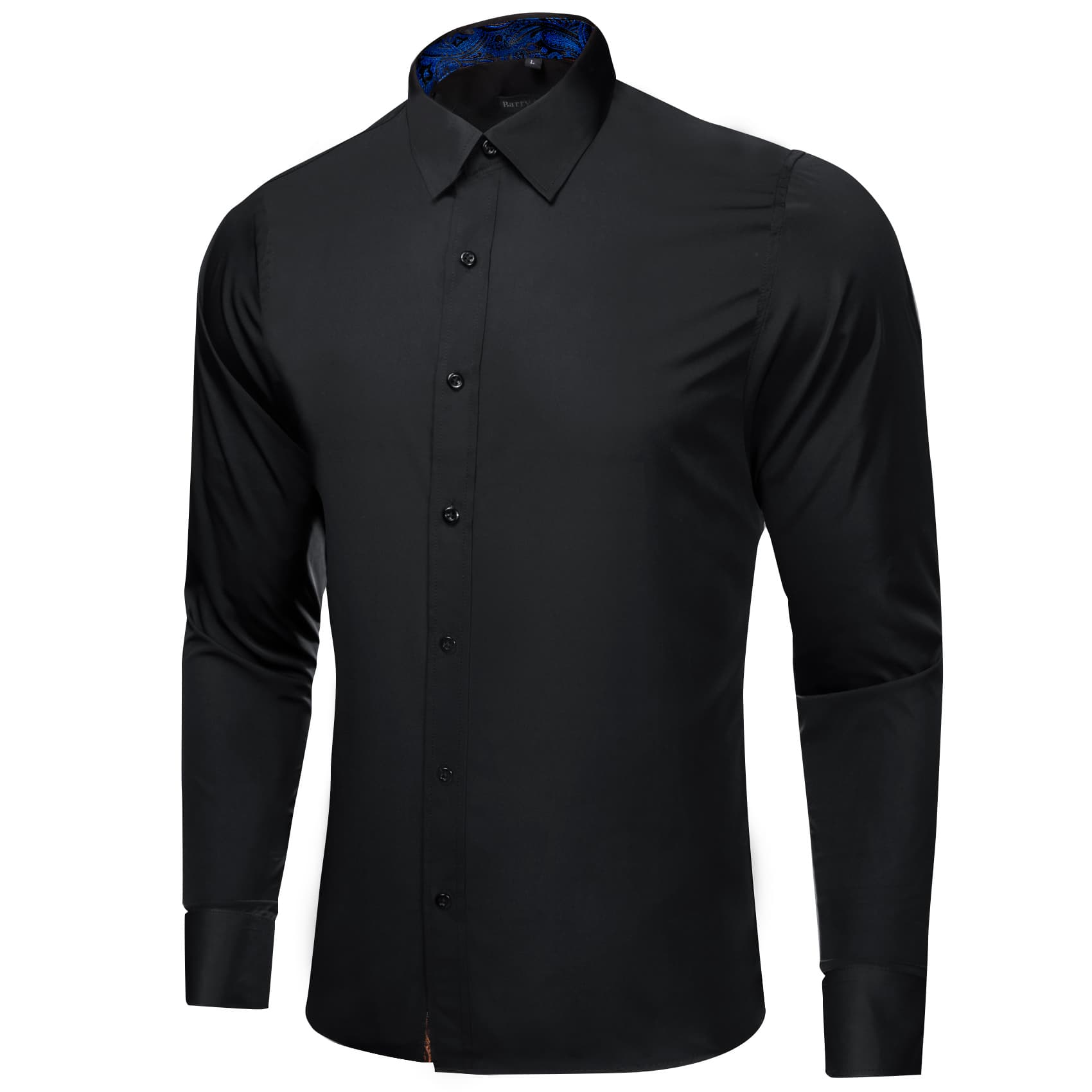 black silk button down shirt