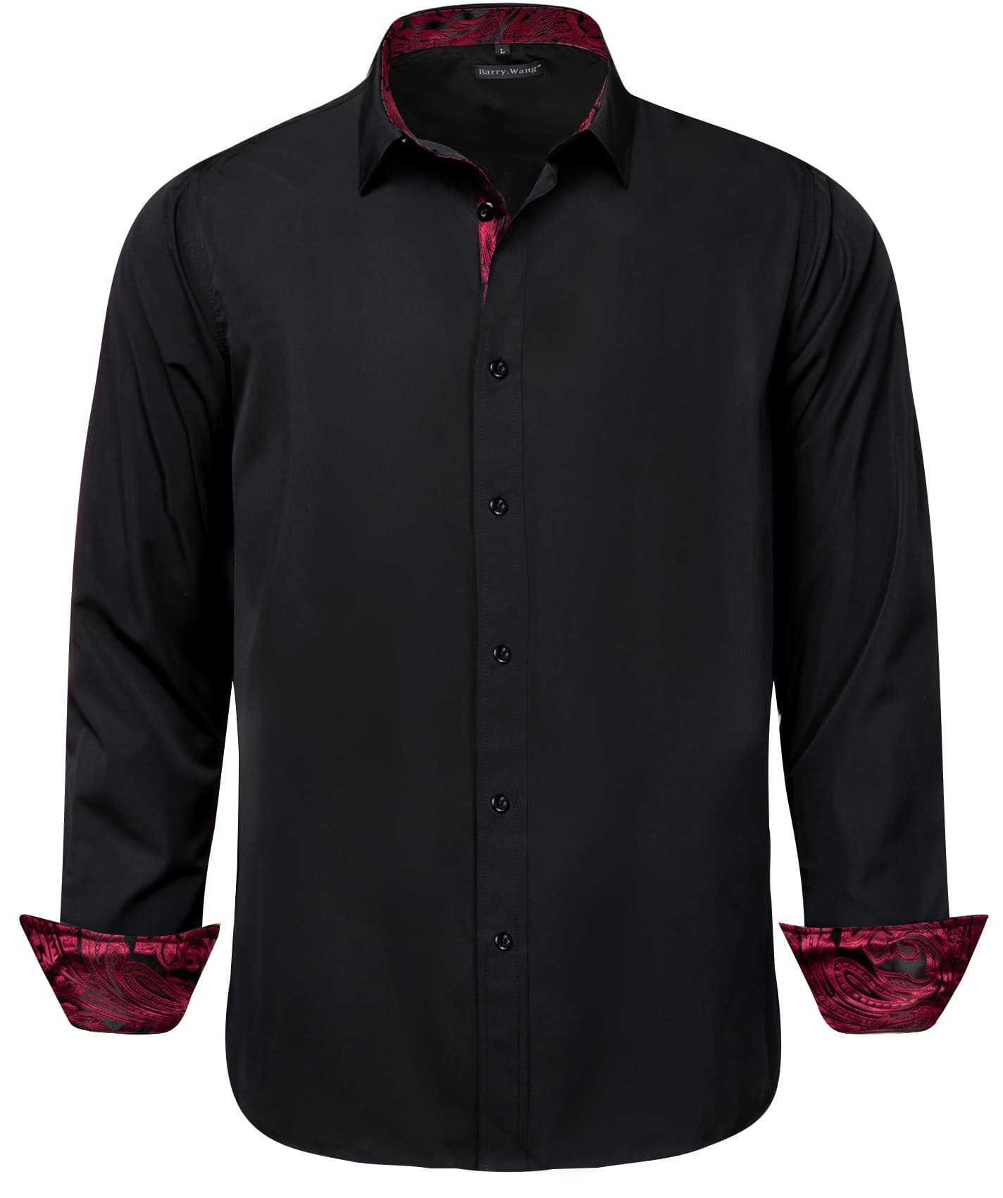 black silk button down