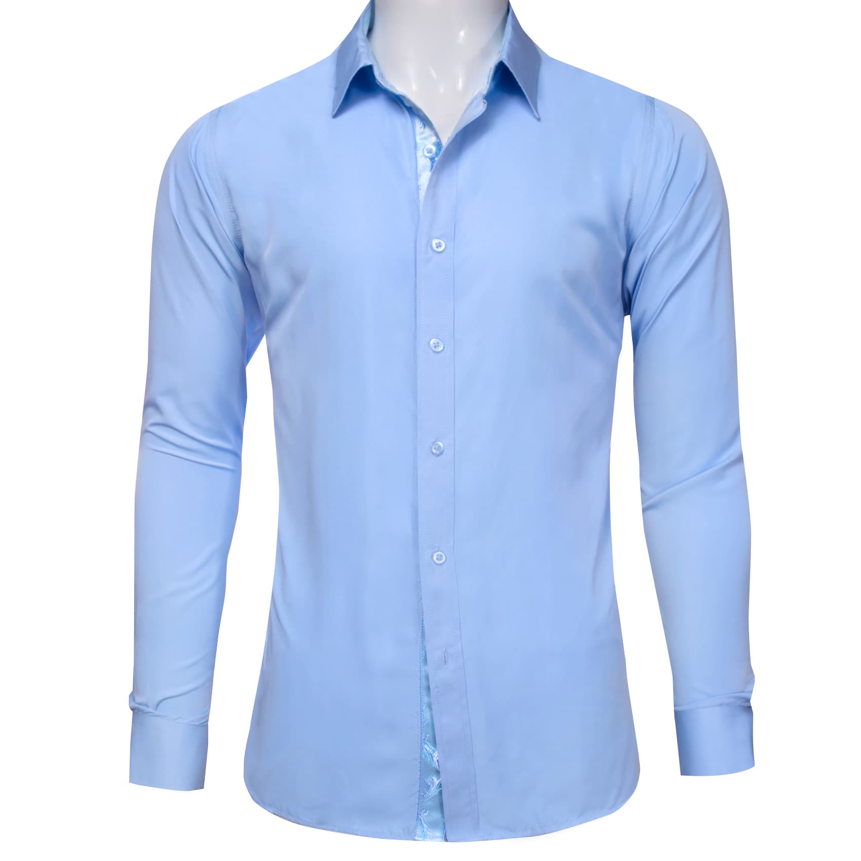 mens blue silk shirt