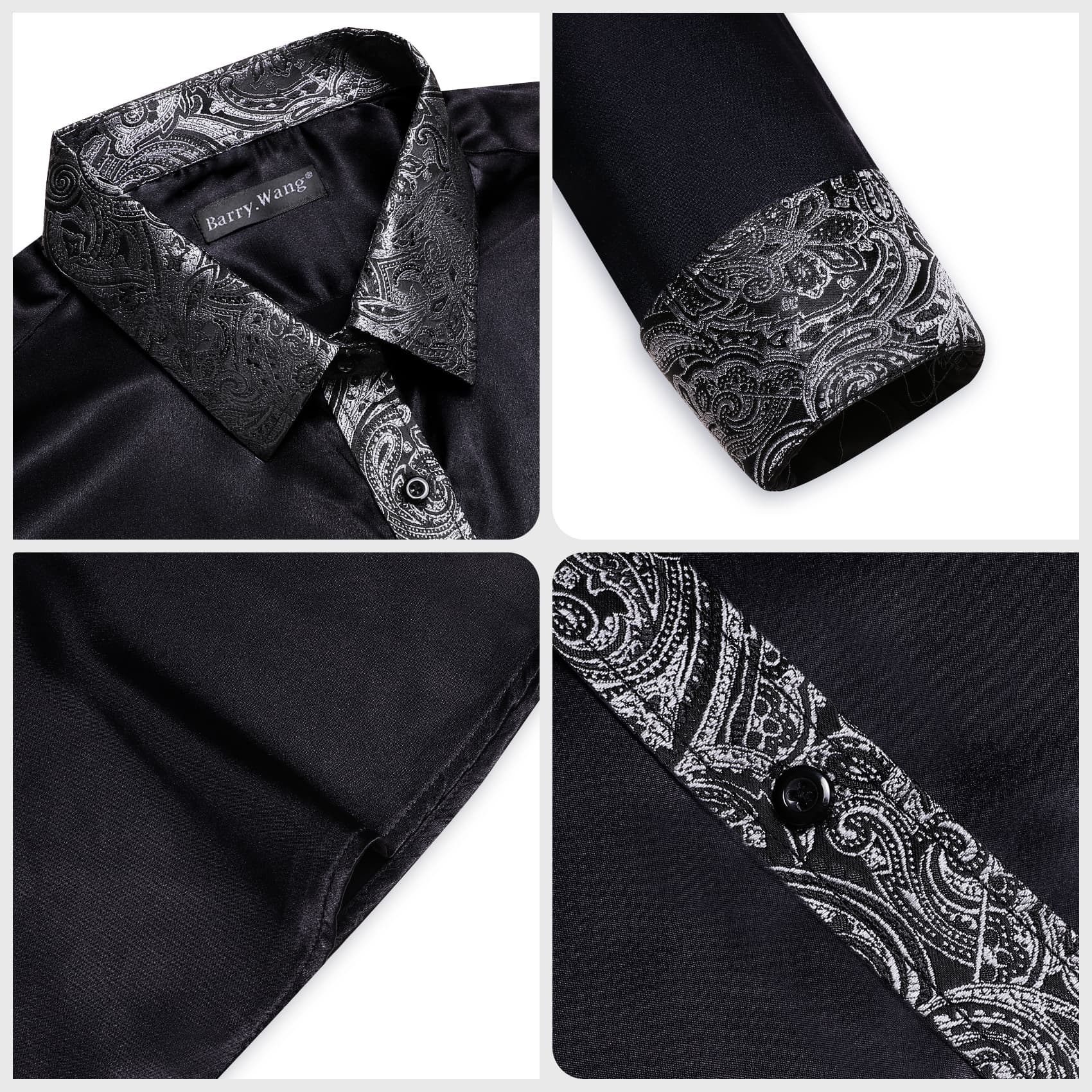 black satin mens shirt