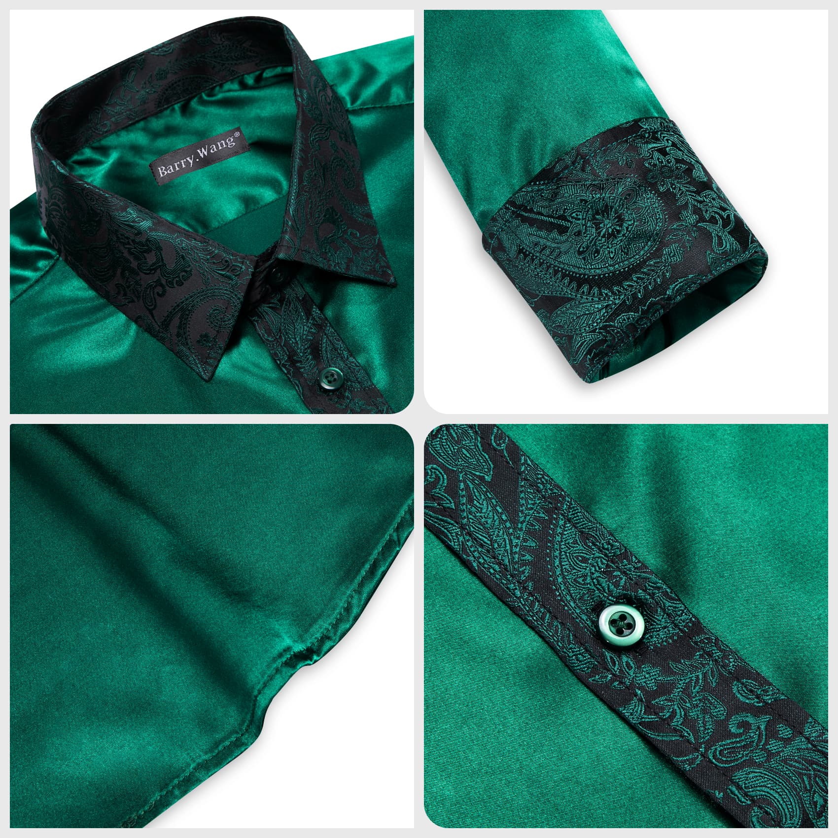 men's button down shirts 6 buttons shirt button up Green shirt for men 