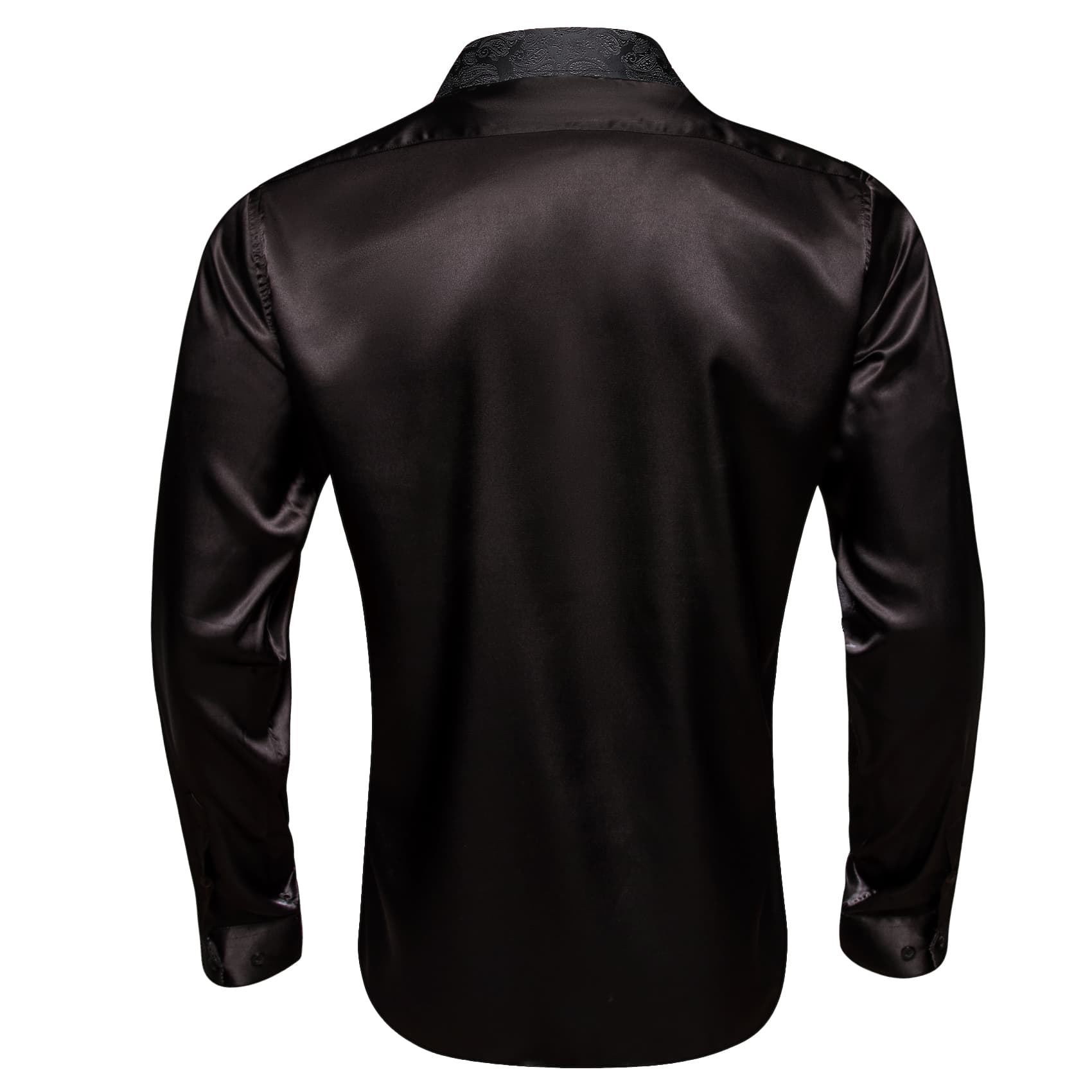 back of black 6 button shirt