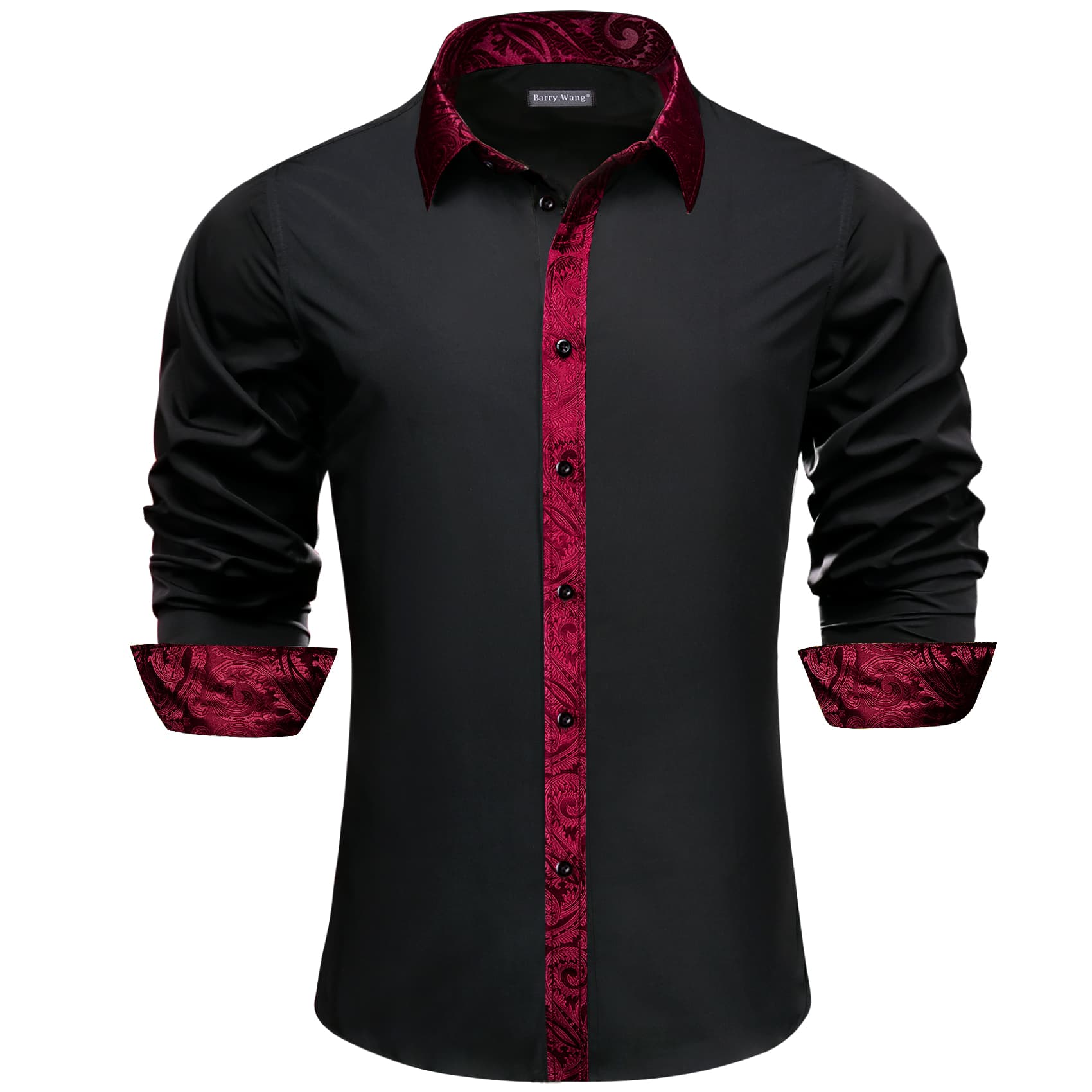 black silk shirt men