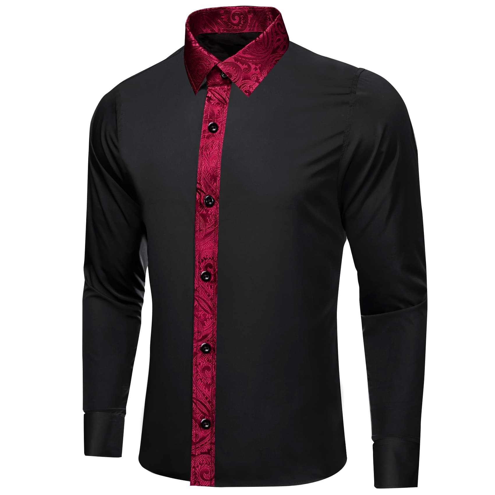 mens black satin shirt