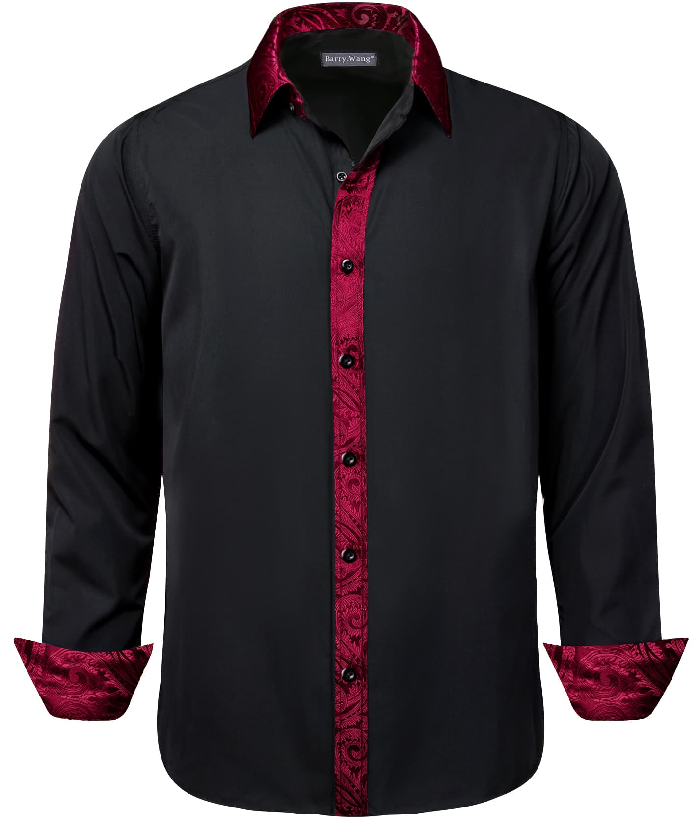 silk black shirt men