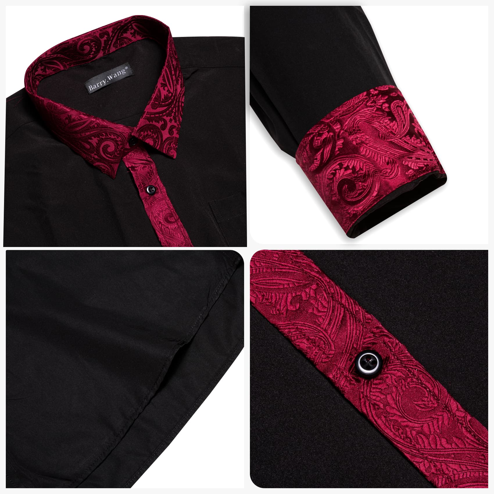 mens silk black shirt