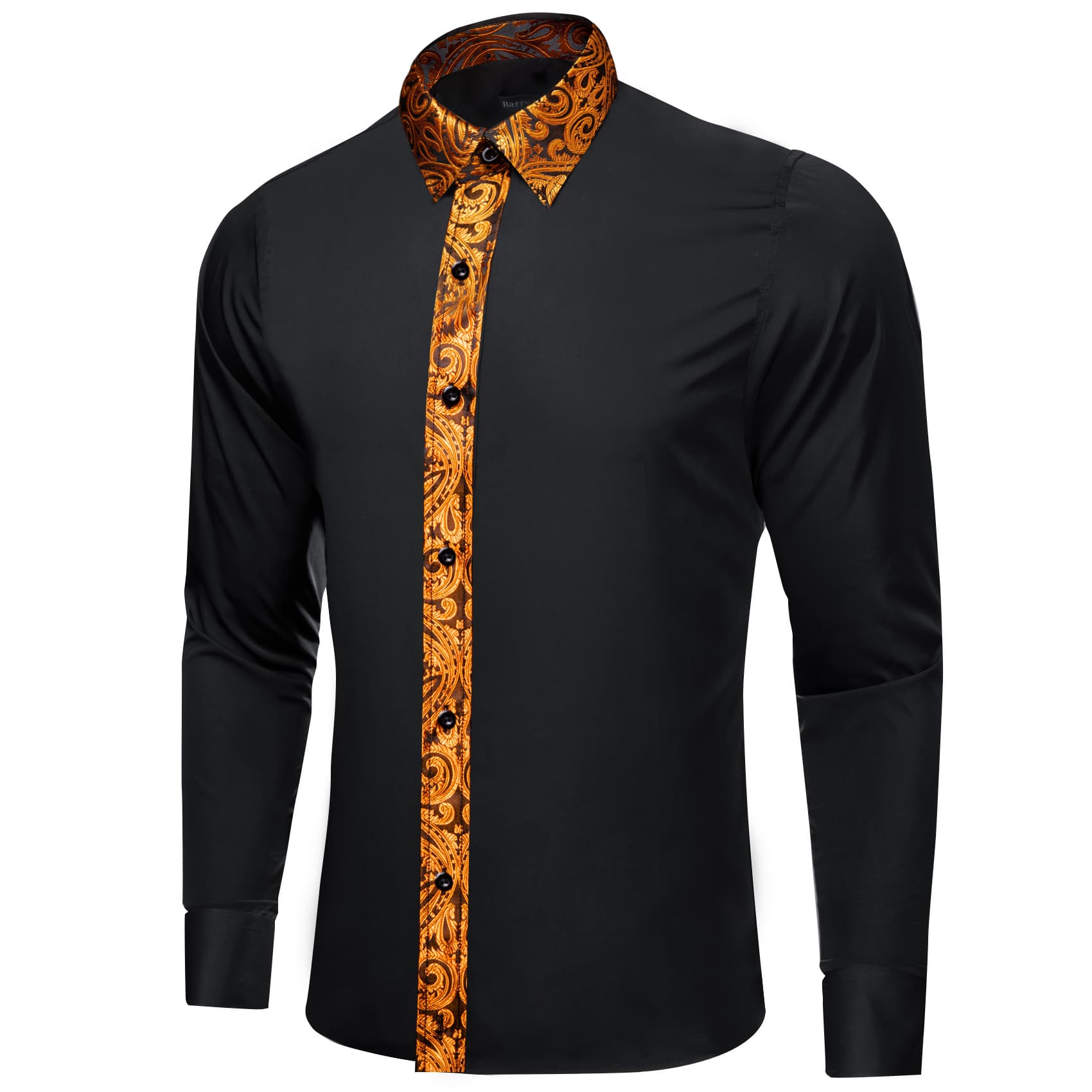 black silk dress shirt