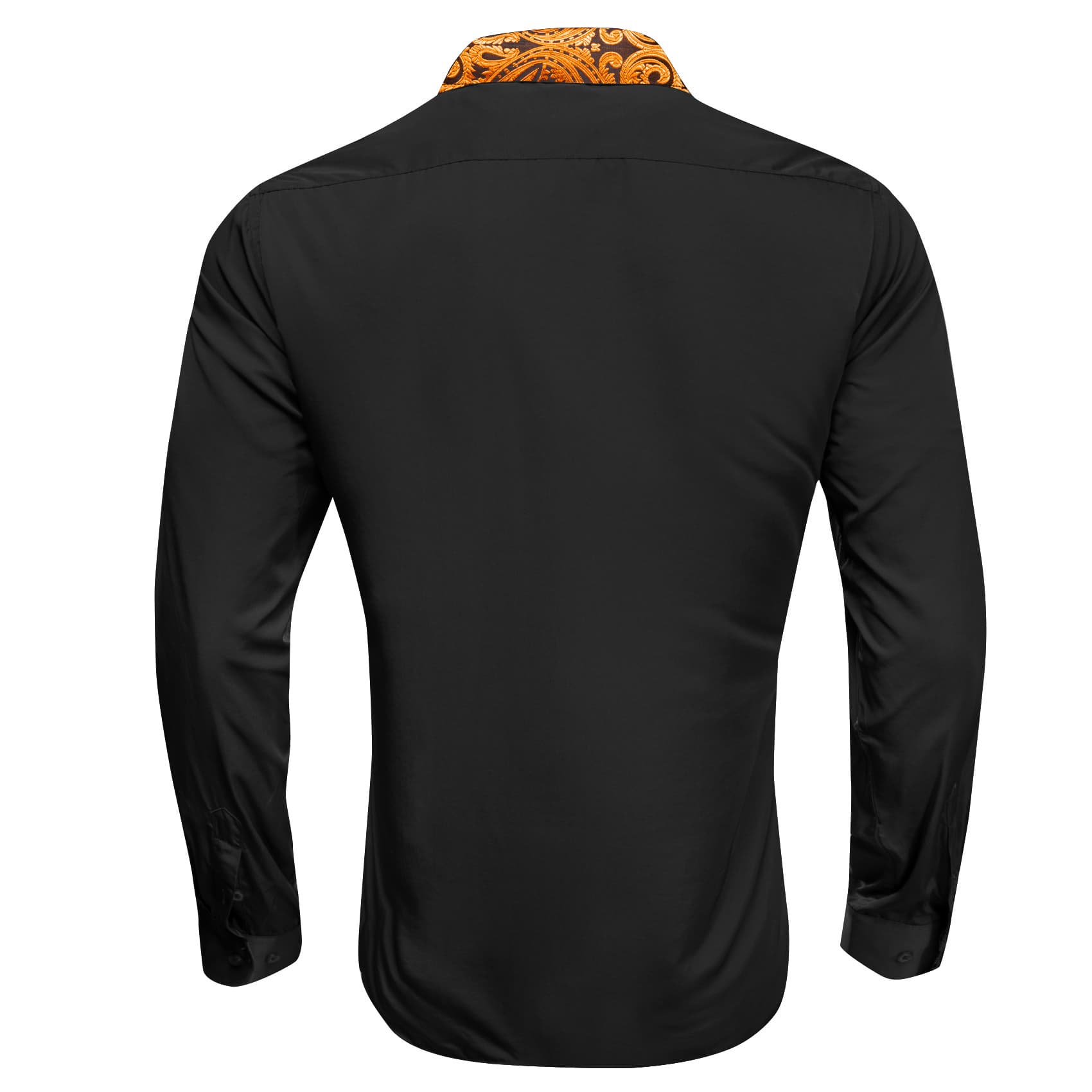 men's black silk shirt