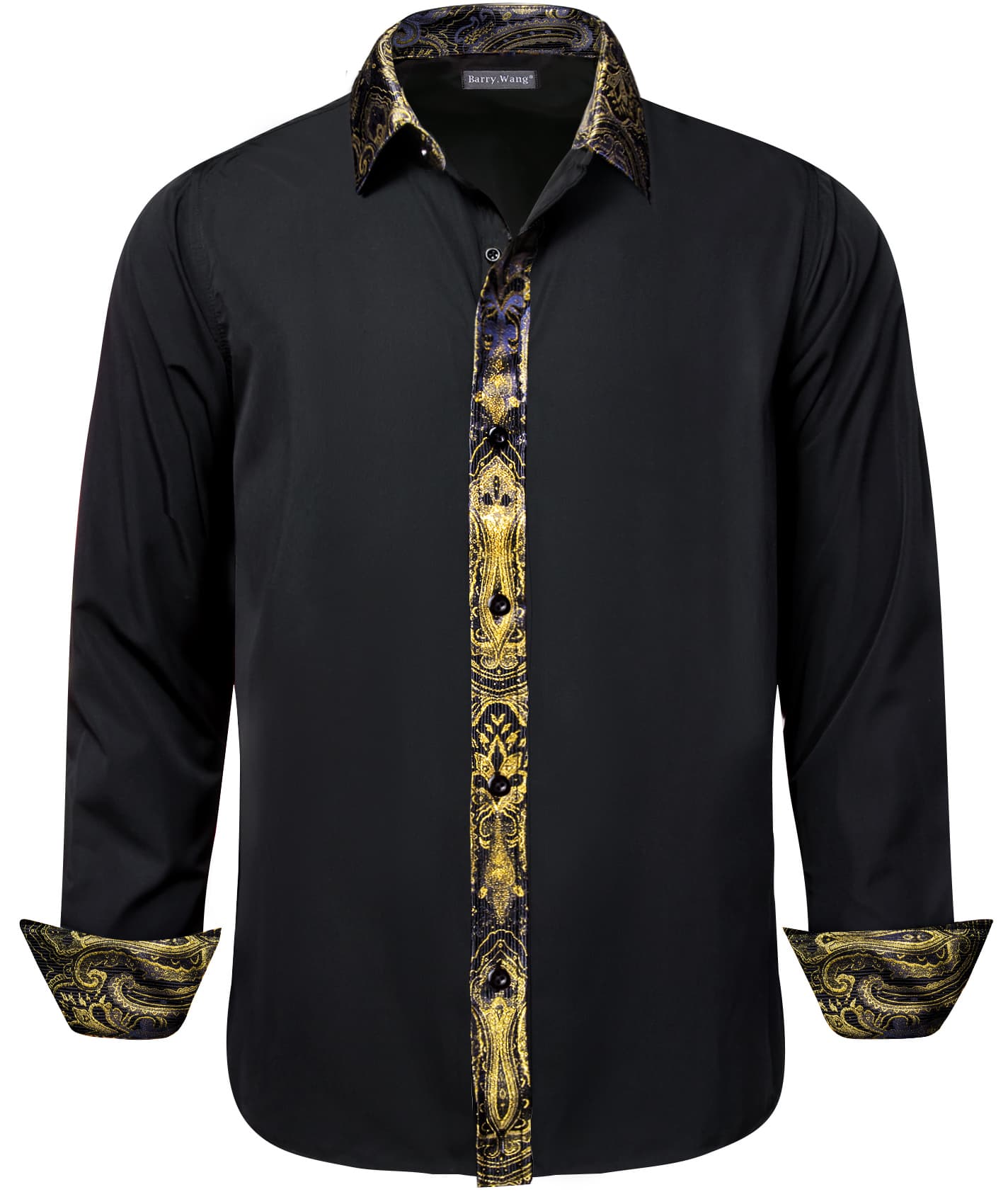 silk black button down