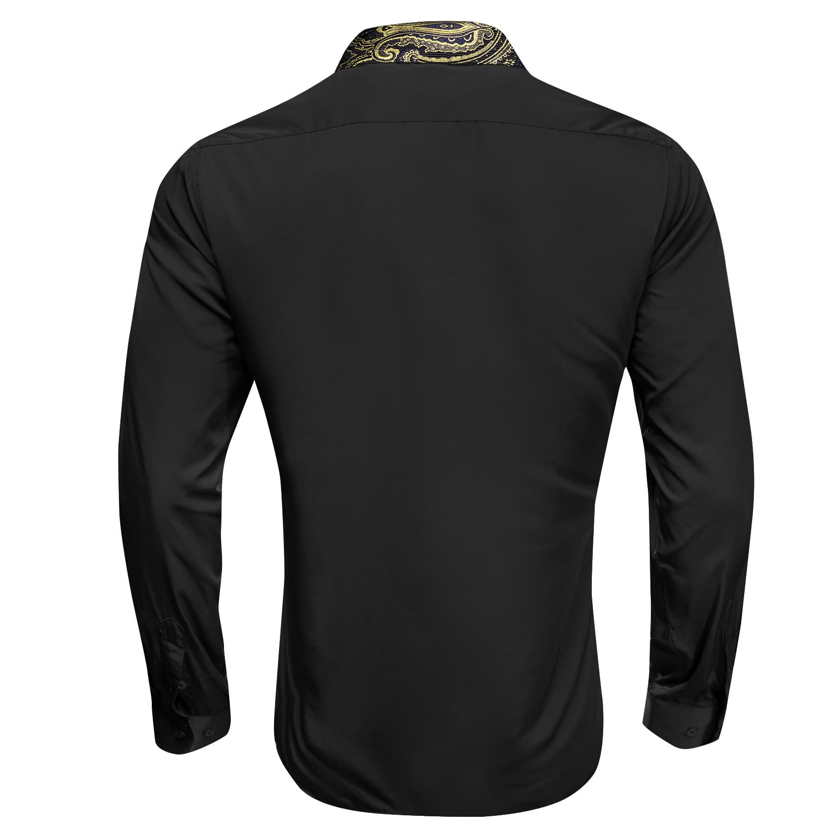 black long sleeve silk shirt black and gold shirt near me