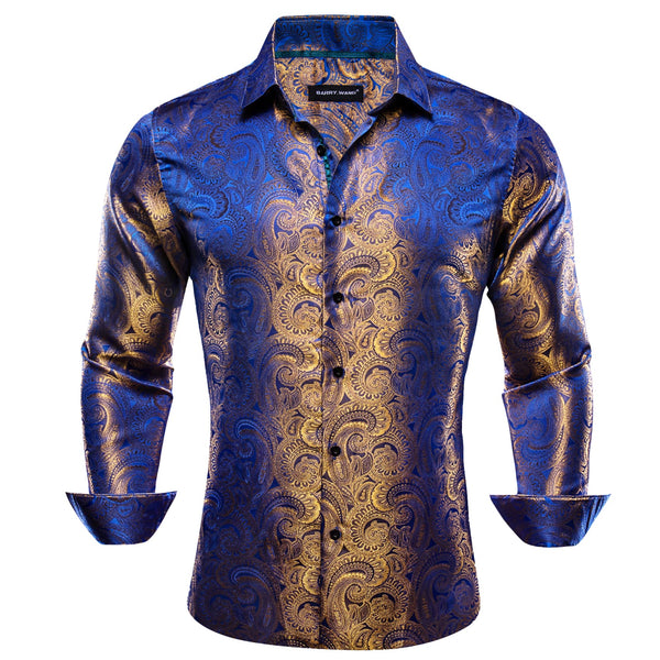 Vintage SODA BLU Gold Paisley outlet Shirt