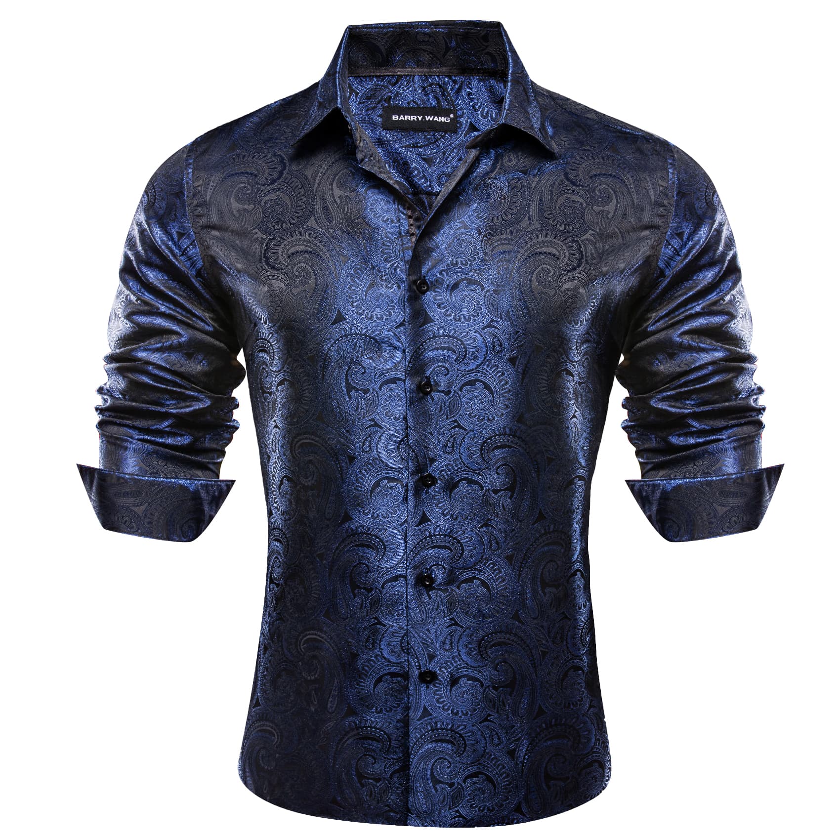 mens navy blue long sleeve shirt