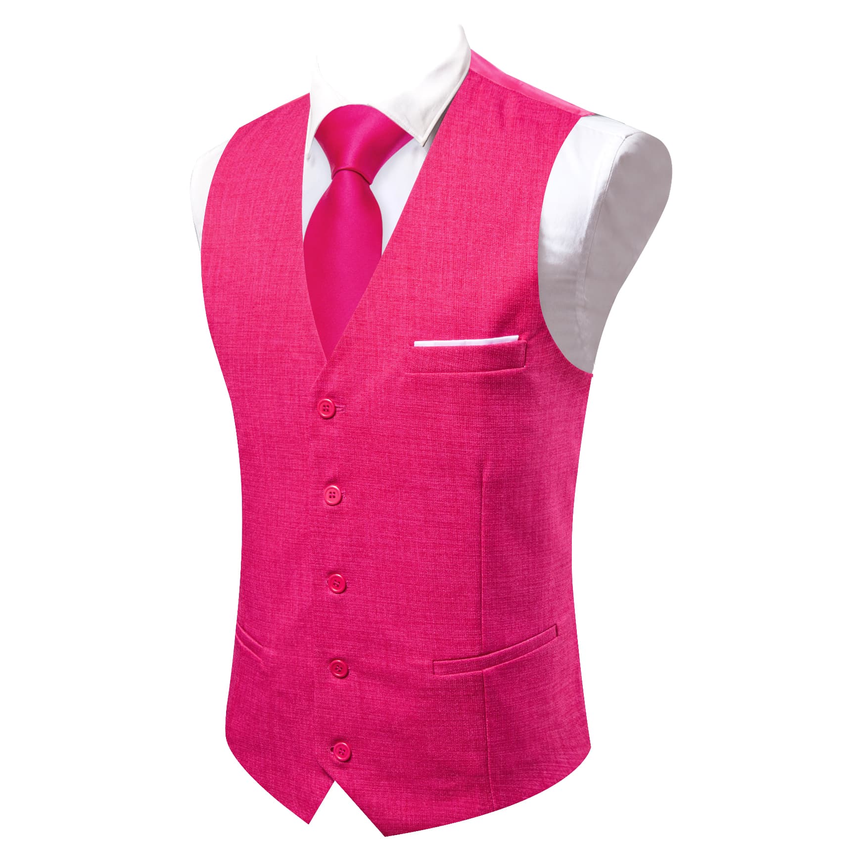 black suit with pink vest sleeveless top