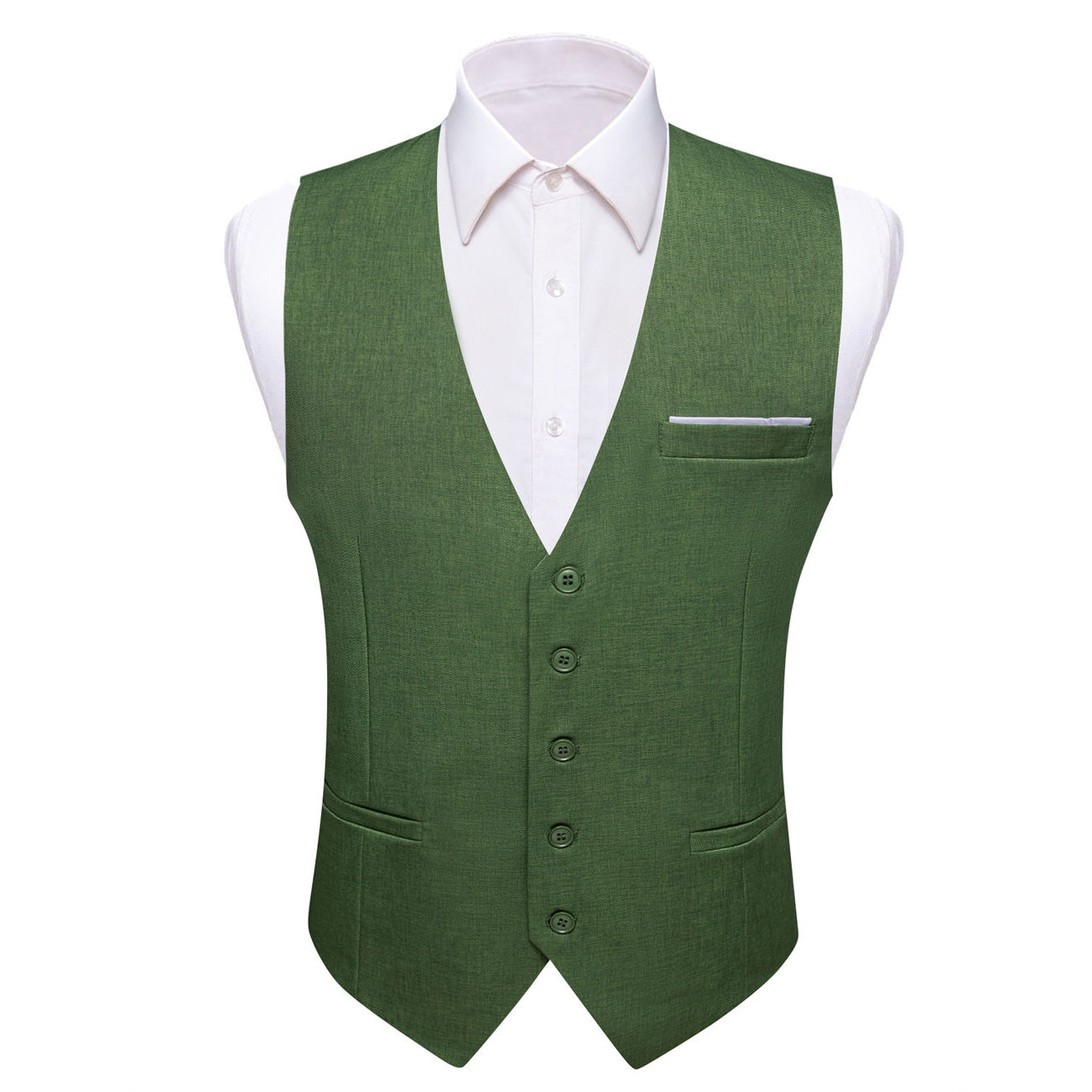 Slim Green V-Neck Vest for men