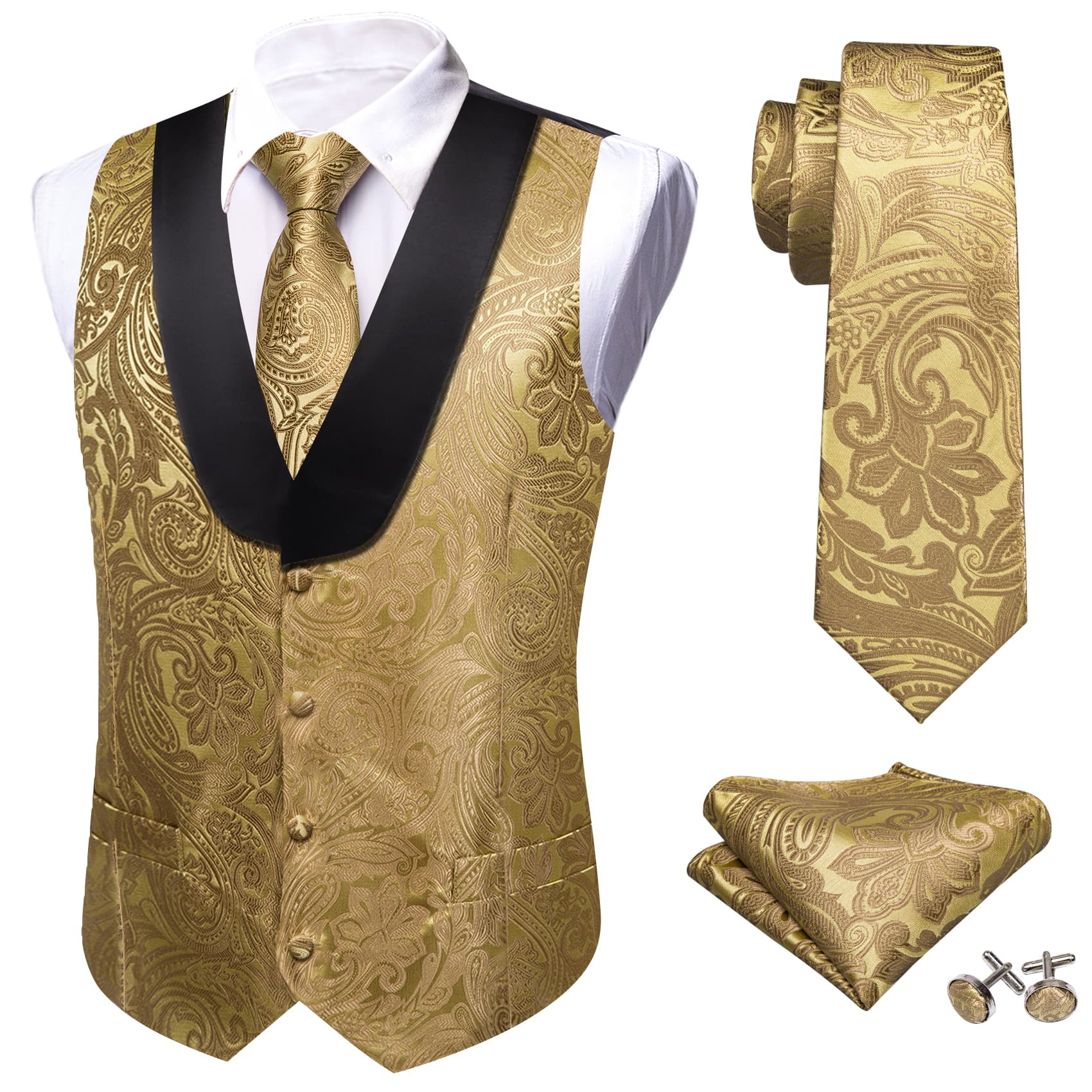 gold suit vest