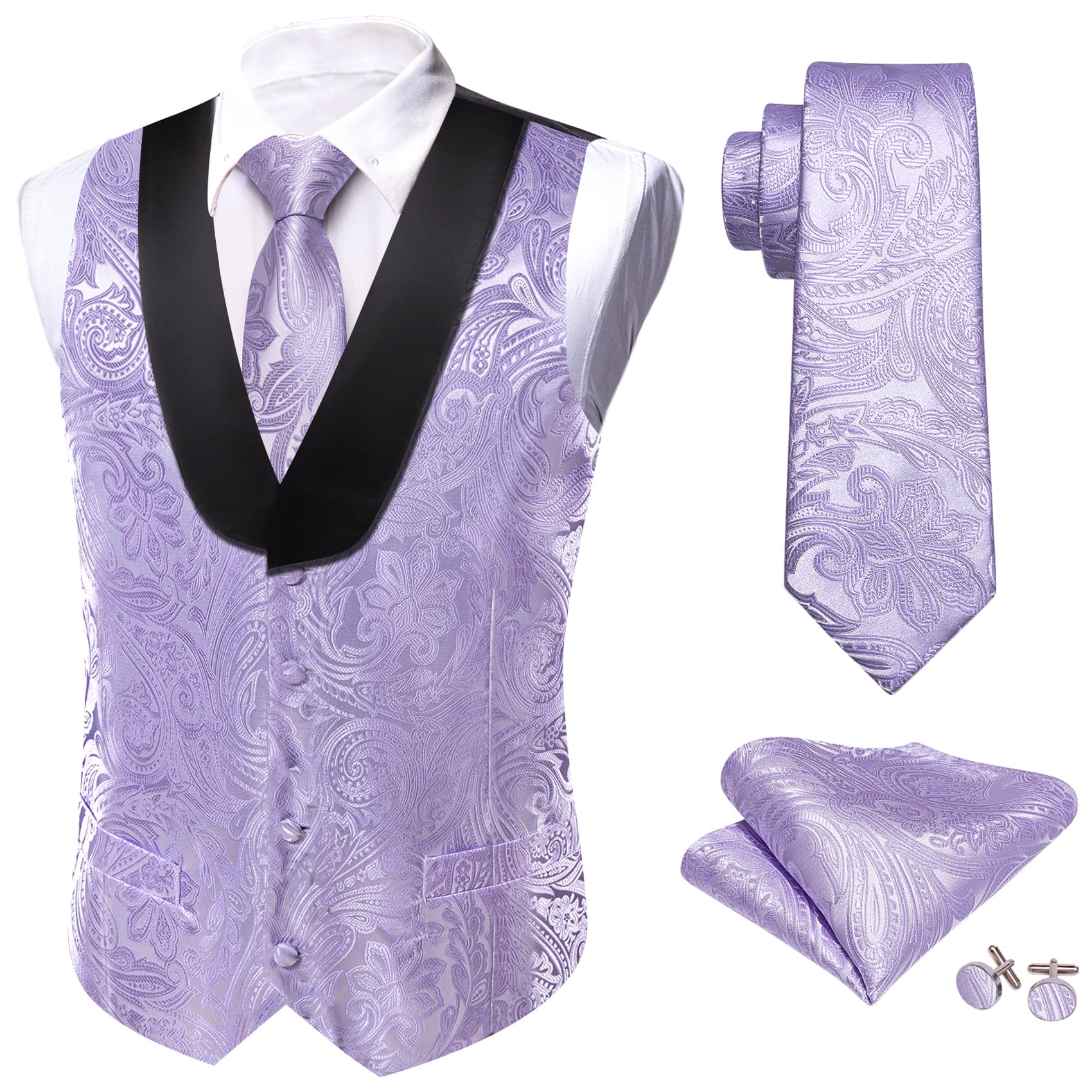 purple suit vest