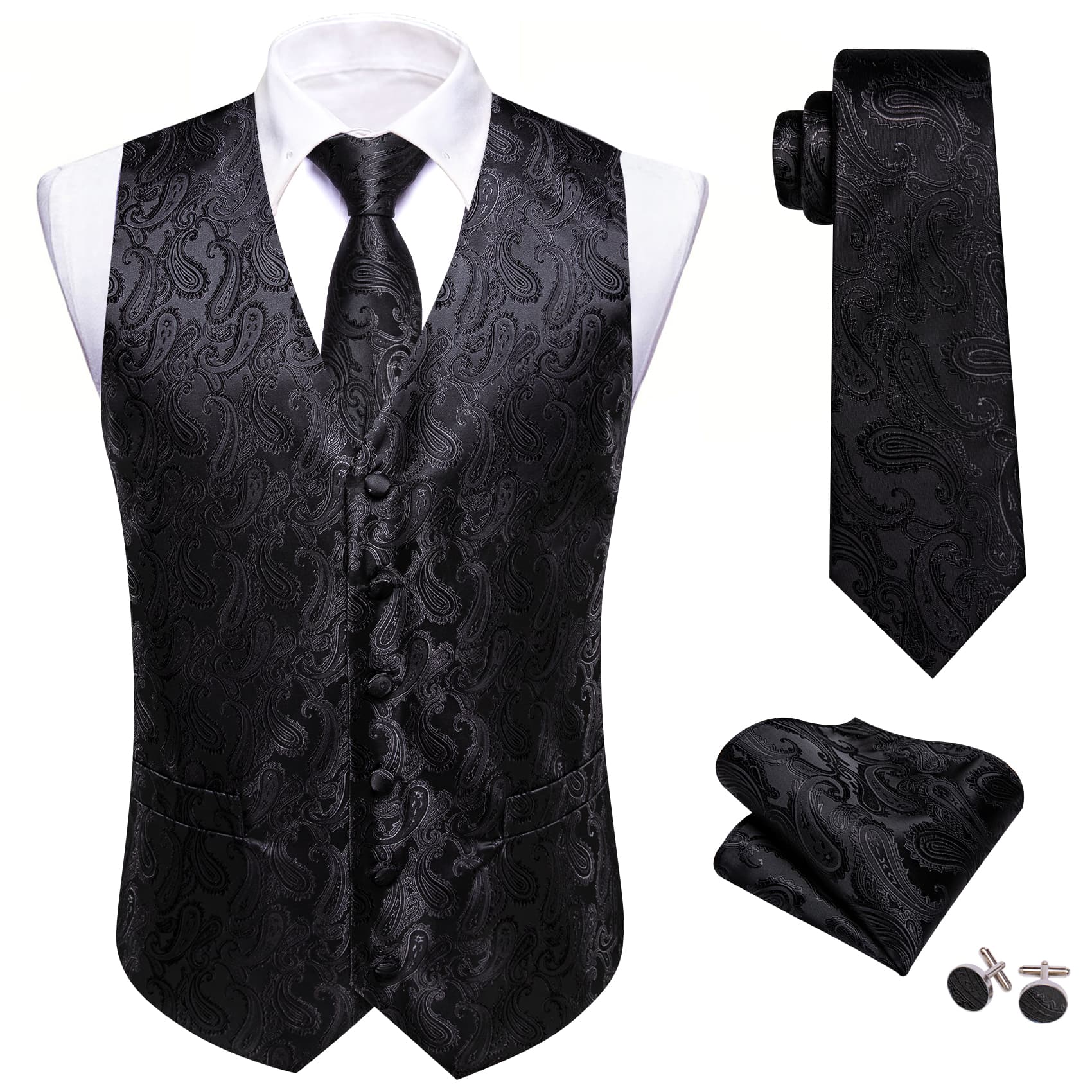 black and silver vest  black vest mens outfit