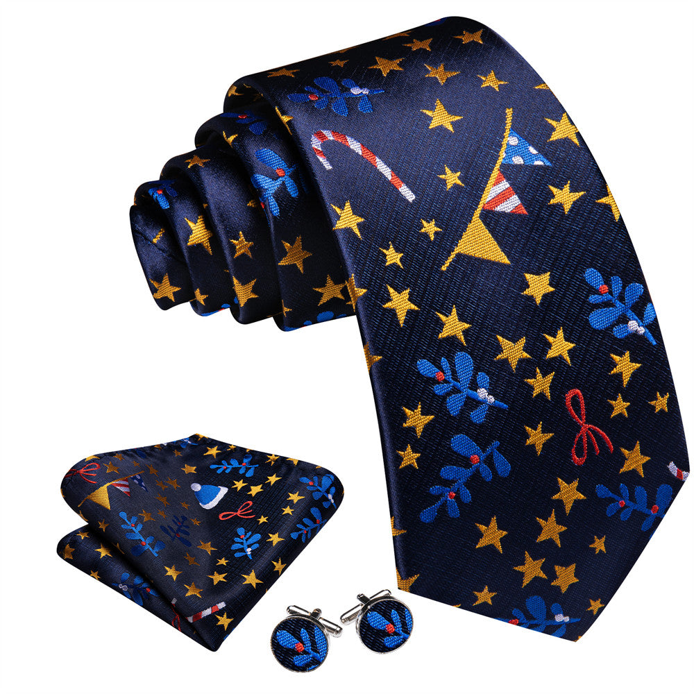 christmas navy tie