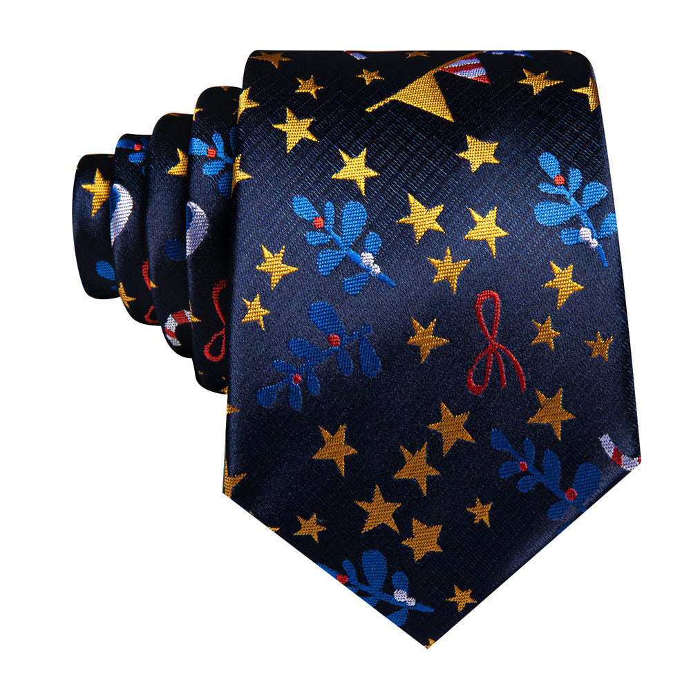 christmas silk blue tie