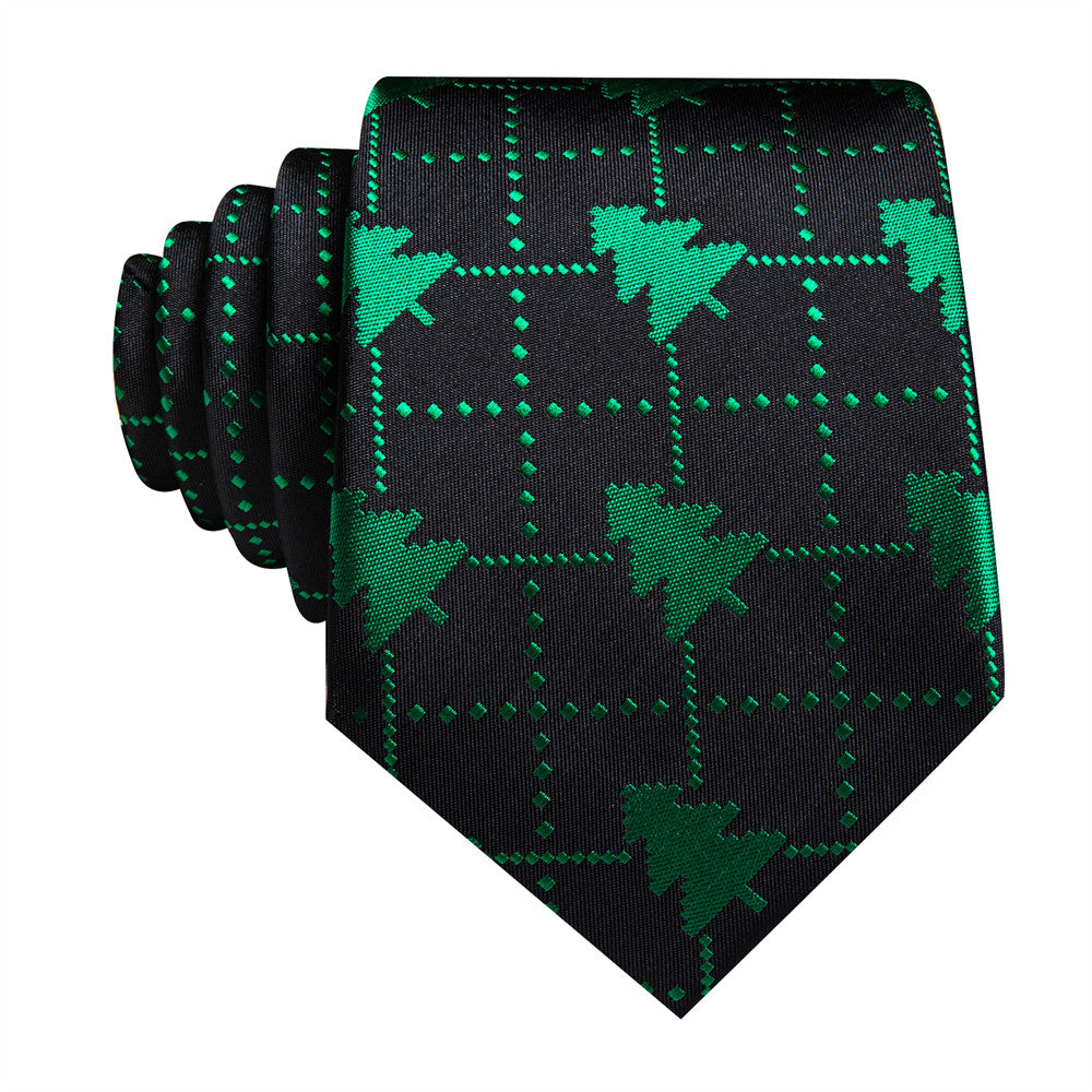 green christmas silk necktie