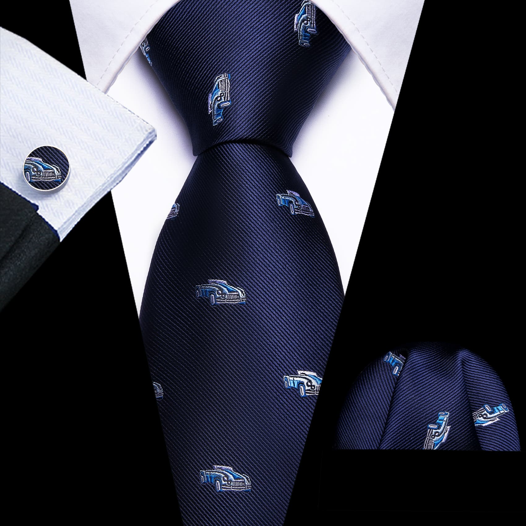 blue silk tie