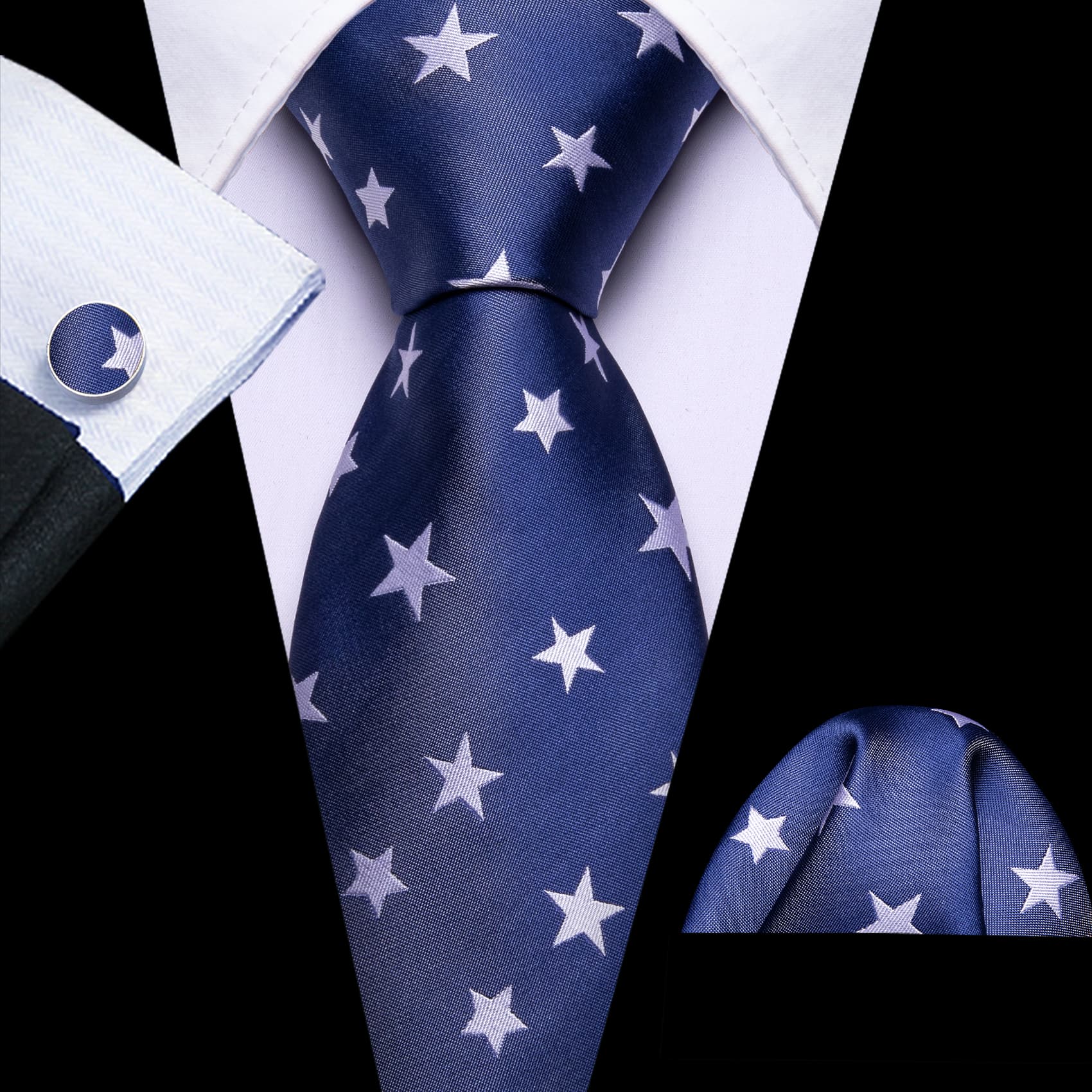 blue pattern tie