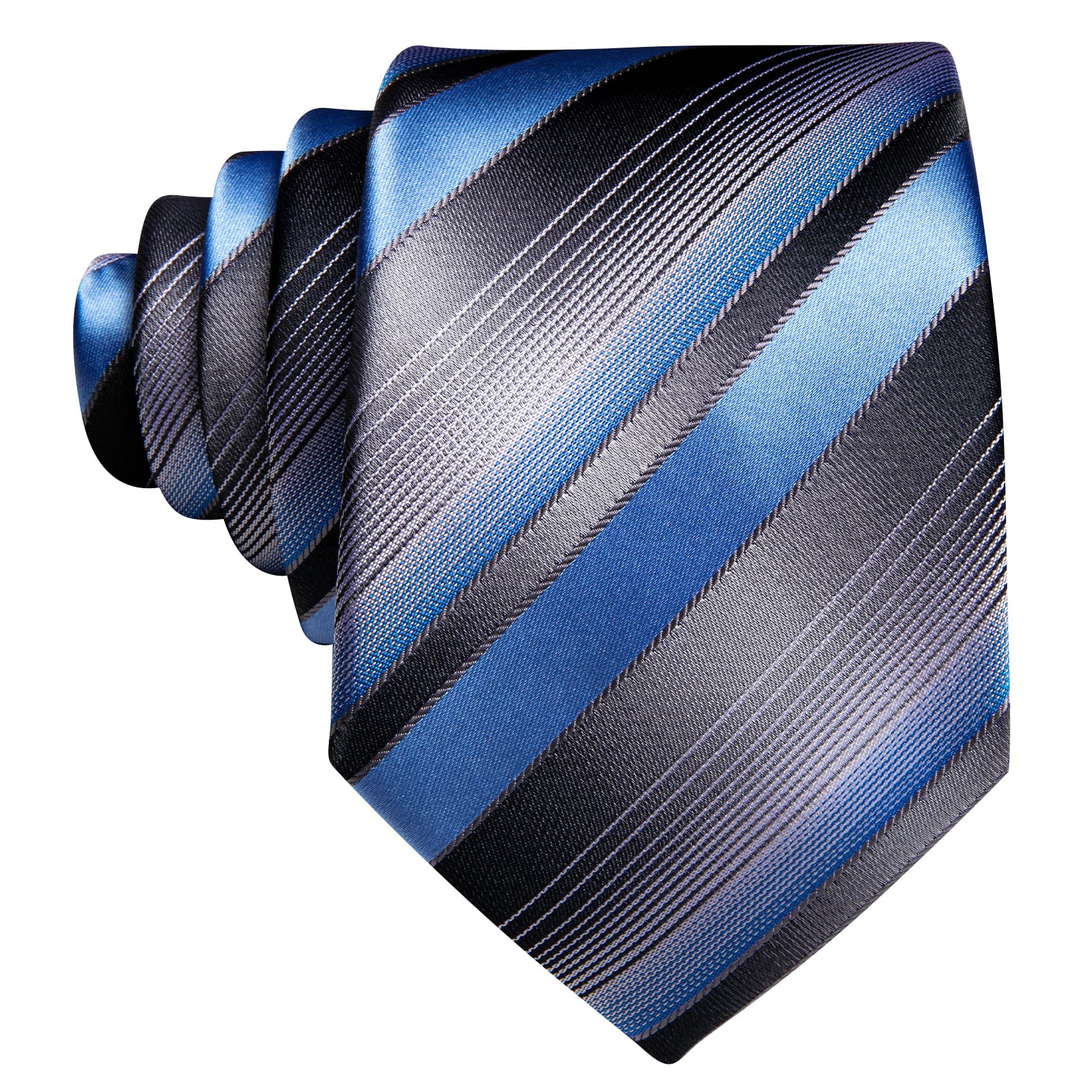 blue and black striped tie