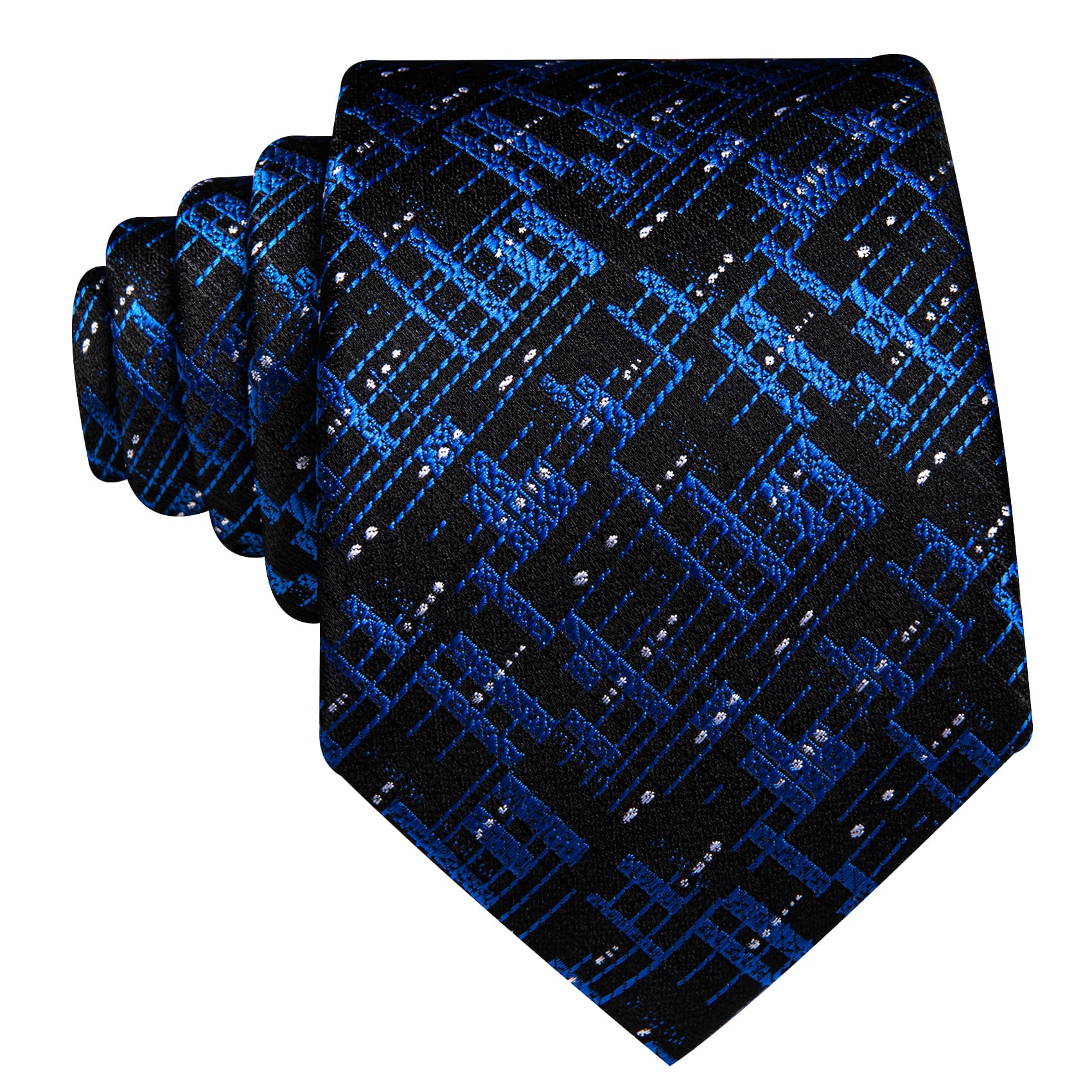 Black Blue Novelty Tie Men's Neckties Hanky Cufflinks Set