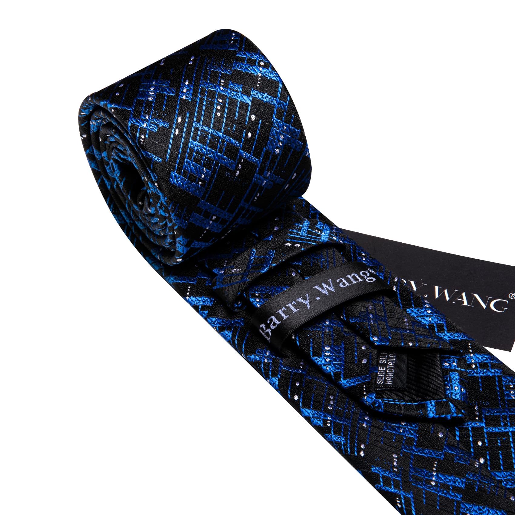 Black Blue Novelty Tie Men's Neckties Hanky Cufflinks Set