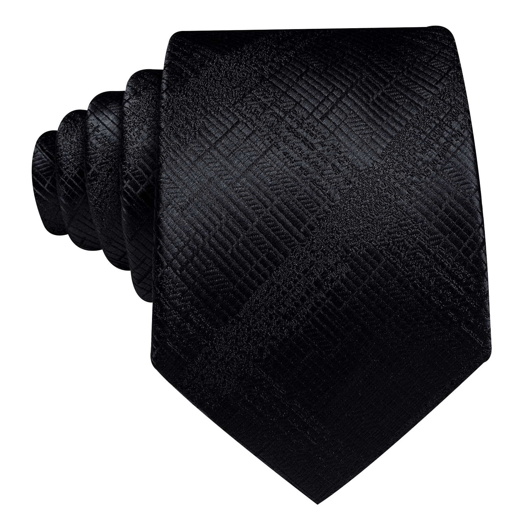 Black Tie Mens Novelty Jacquard Pattern Wedding Necktie Set